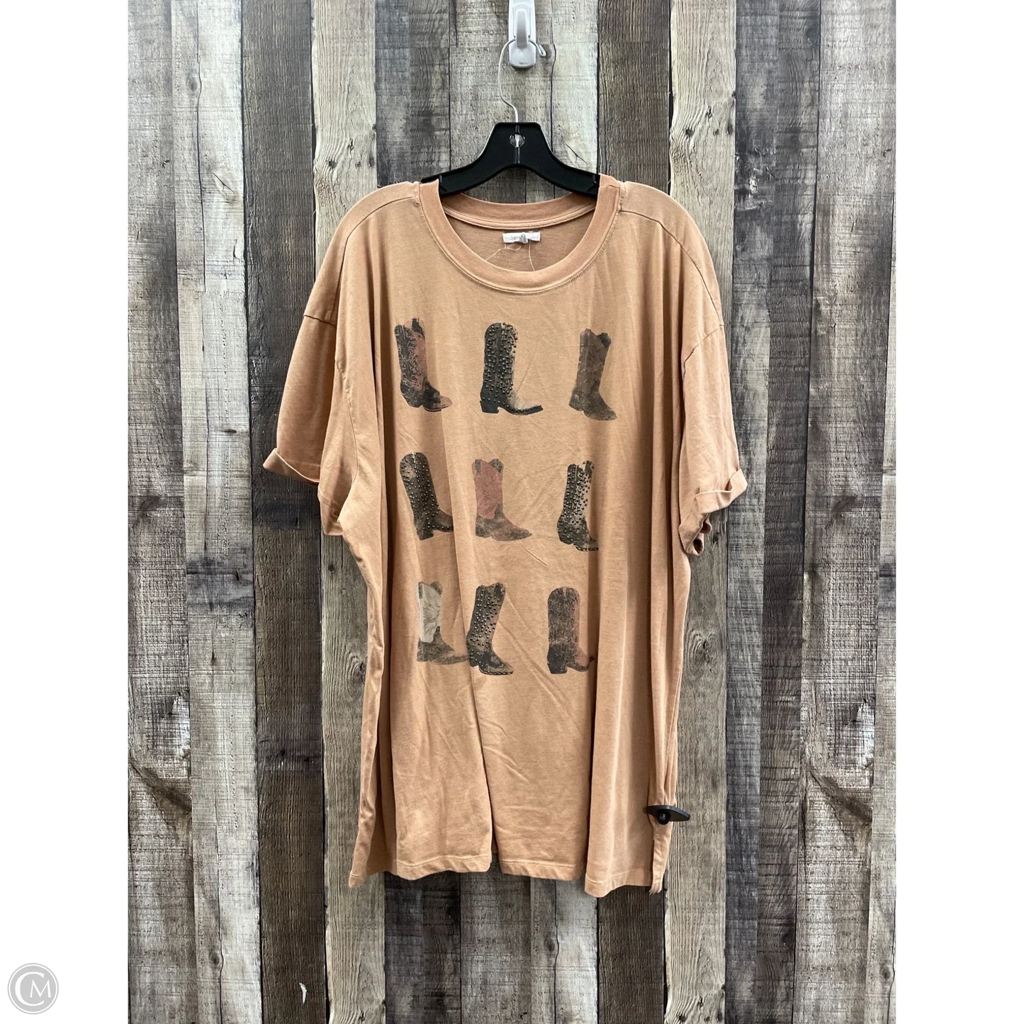 Top Short Sleeve By Maurices In Brown, Size: 2x
