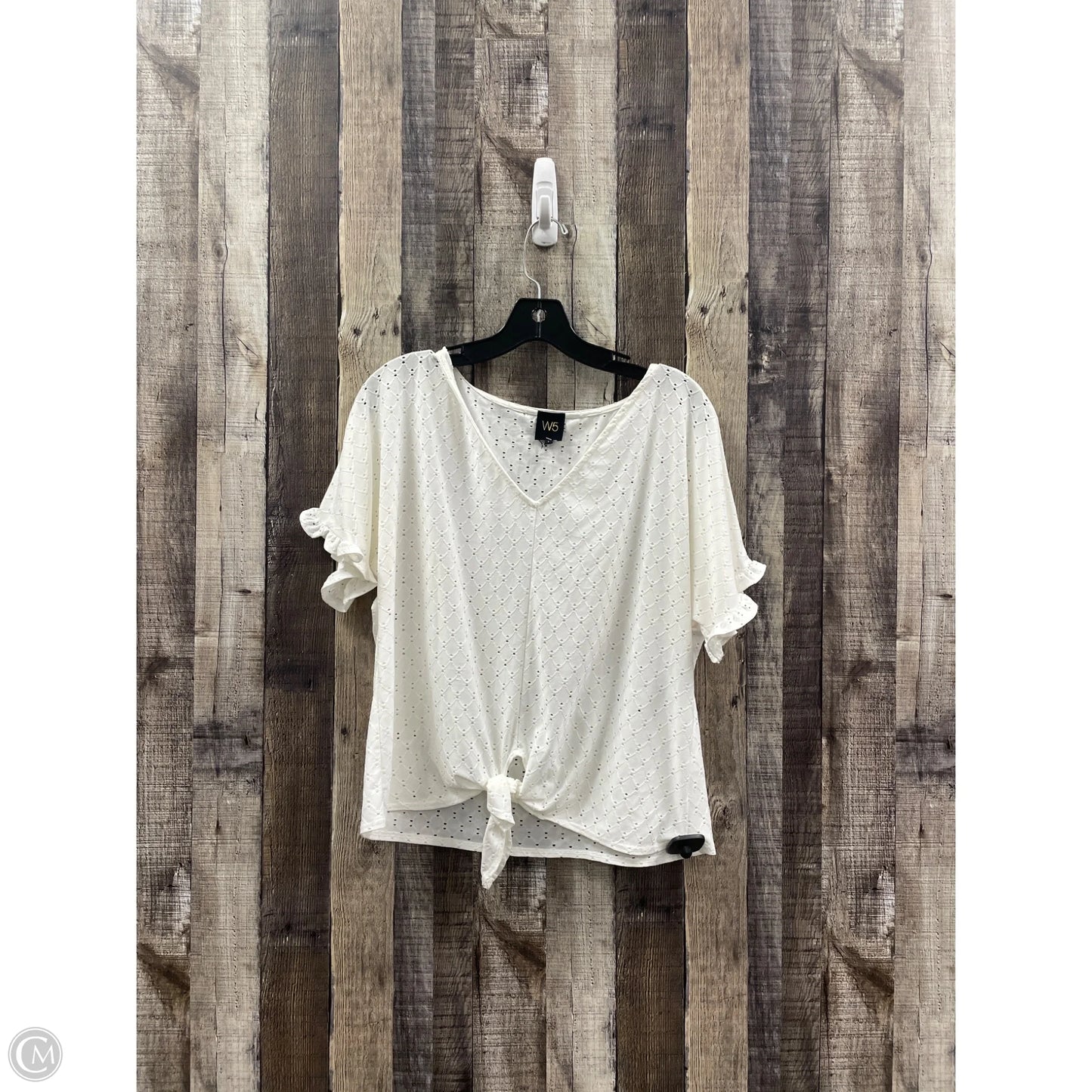 Top Short Sleeve By W5 In White, Size: L