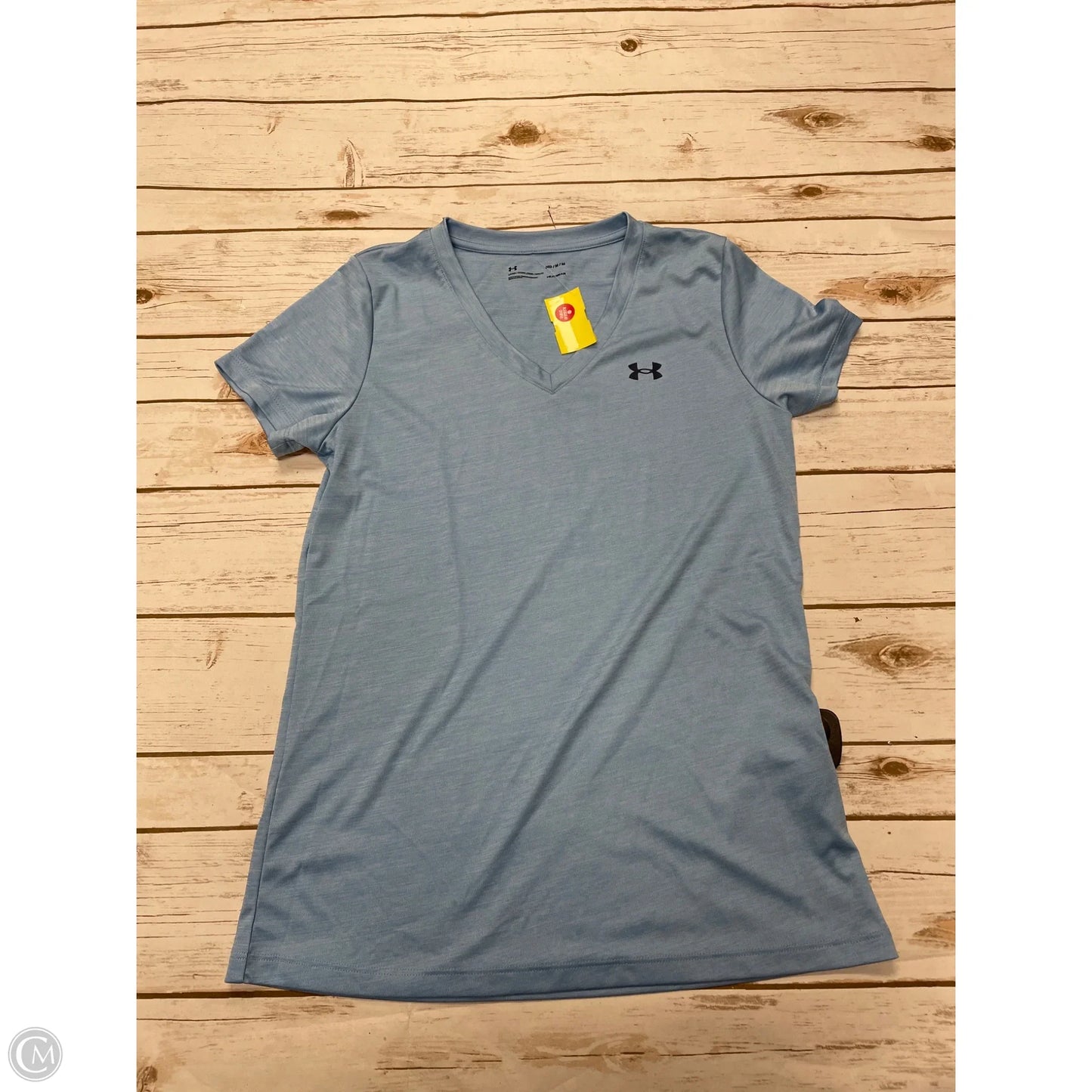 Athletic Top Short Sleeve By Under Armour In Blue, Size: M