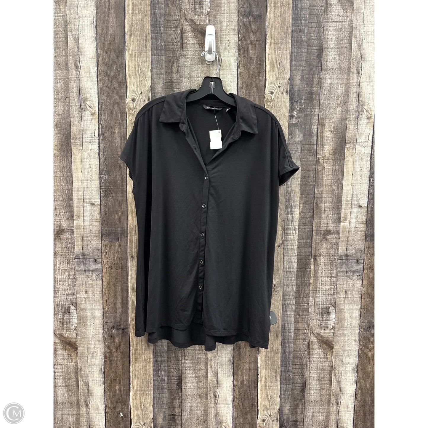 Top Short Sleeve By H For Halston In Black, Size: M
