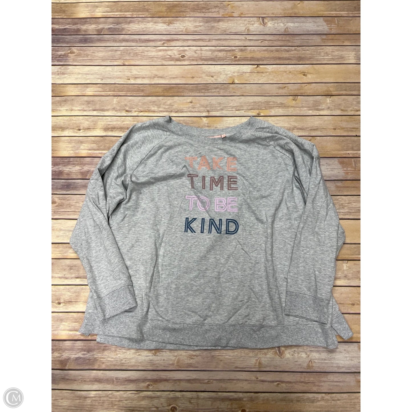 Sweatshirt Collar By Evri In Grey, Size: 4x