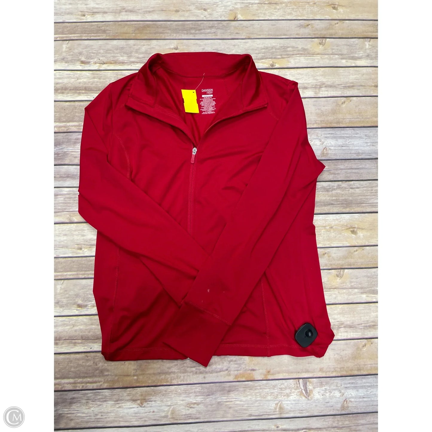 Athletic Top Long Sleeve Collar By Danskin In Red, Size: Xl
