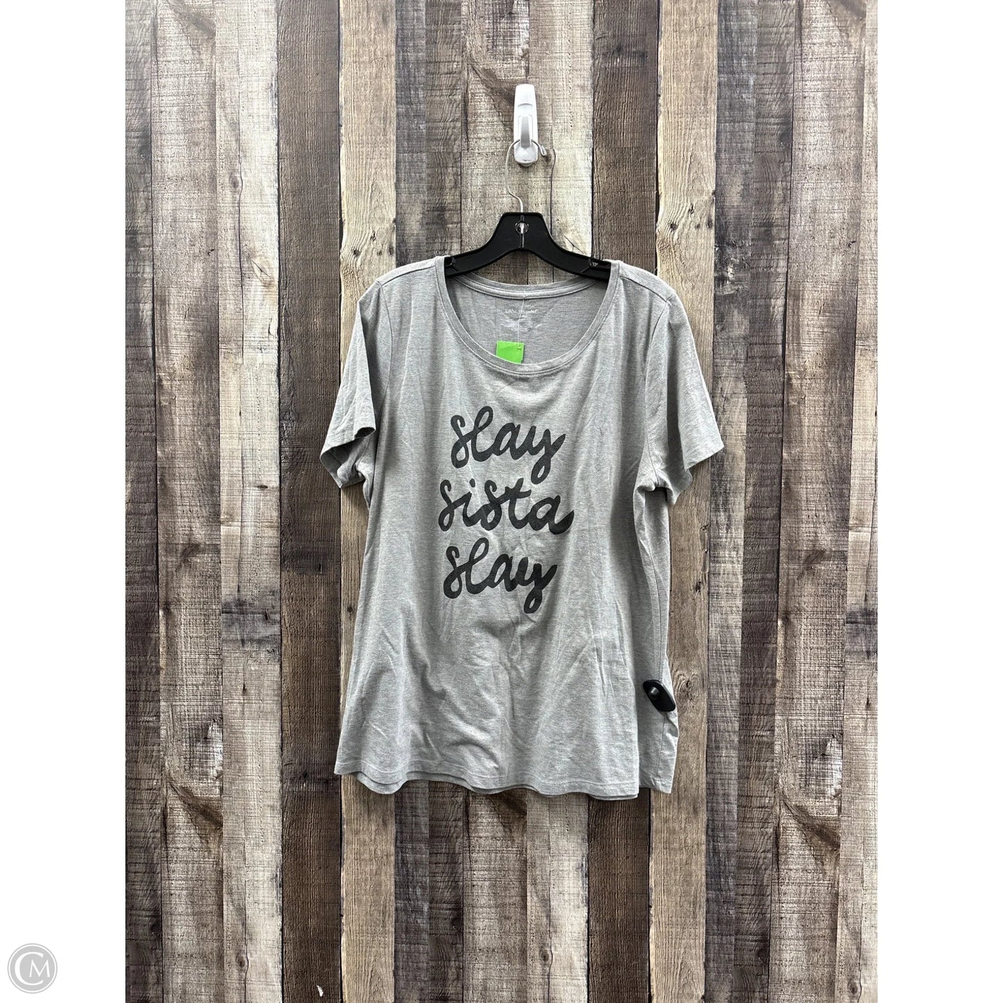 Top Short Sleeve Basic By Lane Bryant In Grey, Size: Xl