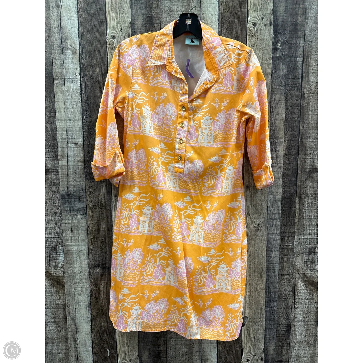 Dress Casual Midi By Cme In Orange, Size: M
