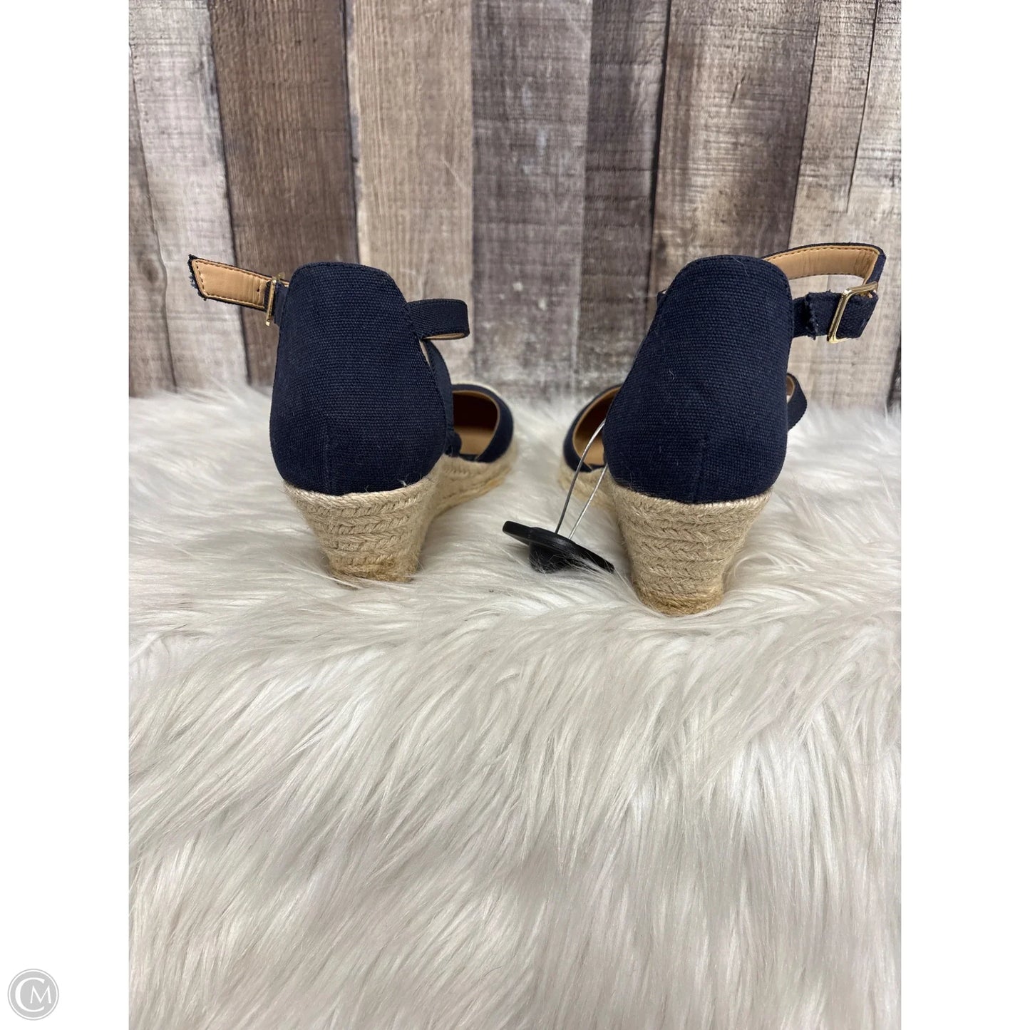 Sandals Heels Wedge By Talbots In Blue, Size: 6.5