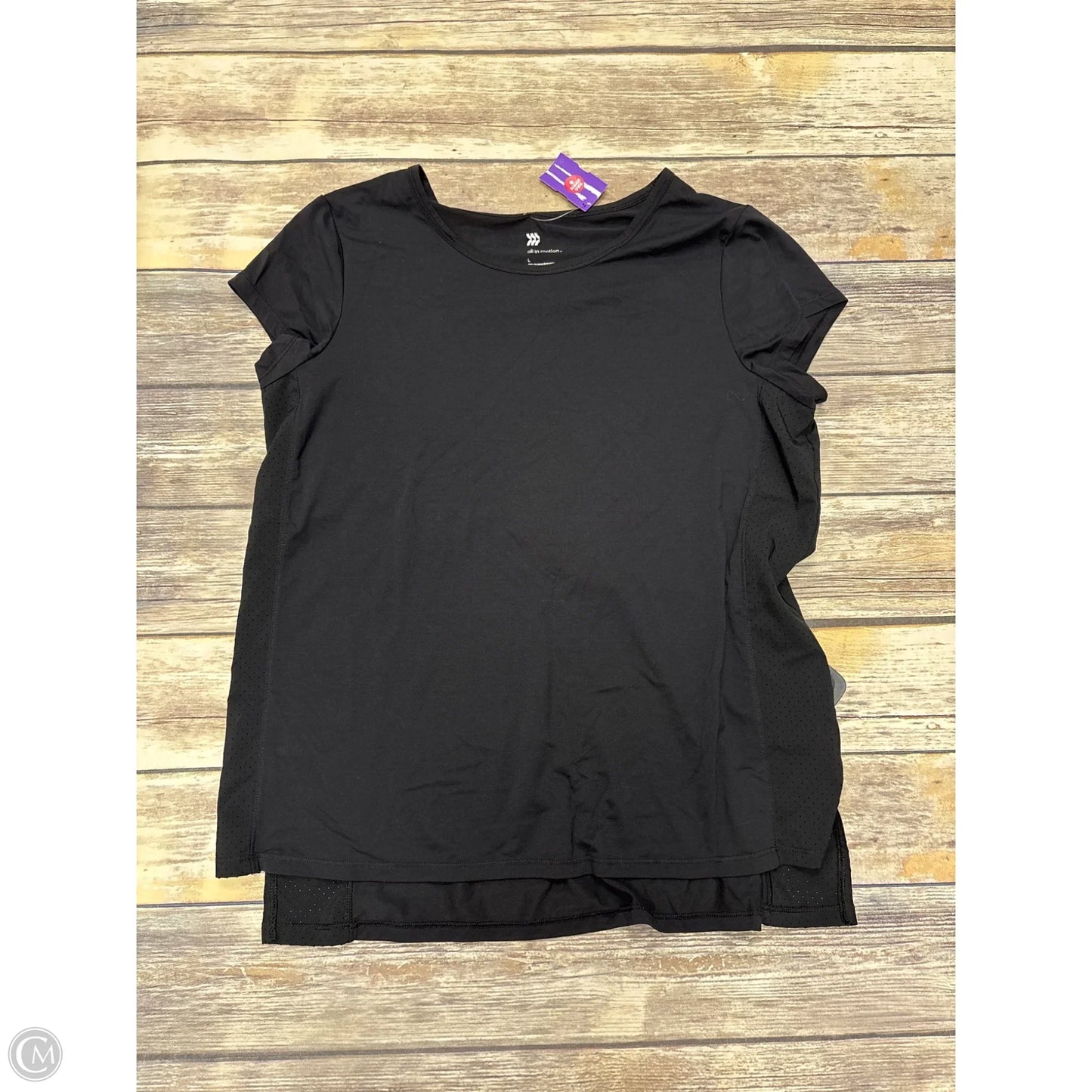 Athletic Top Short Sleeve By All In Motion In Black, Size: L