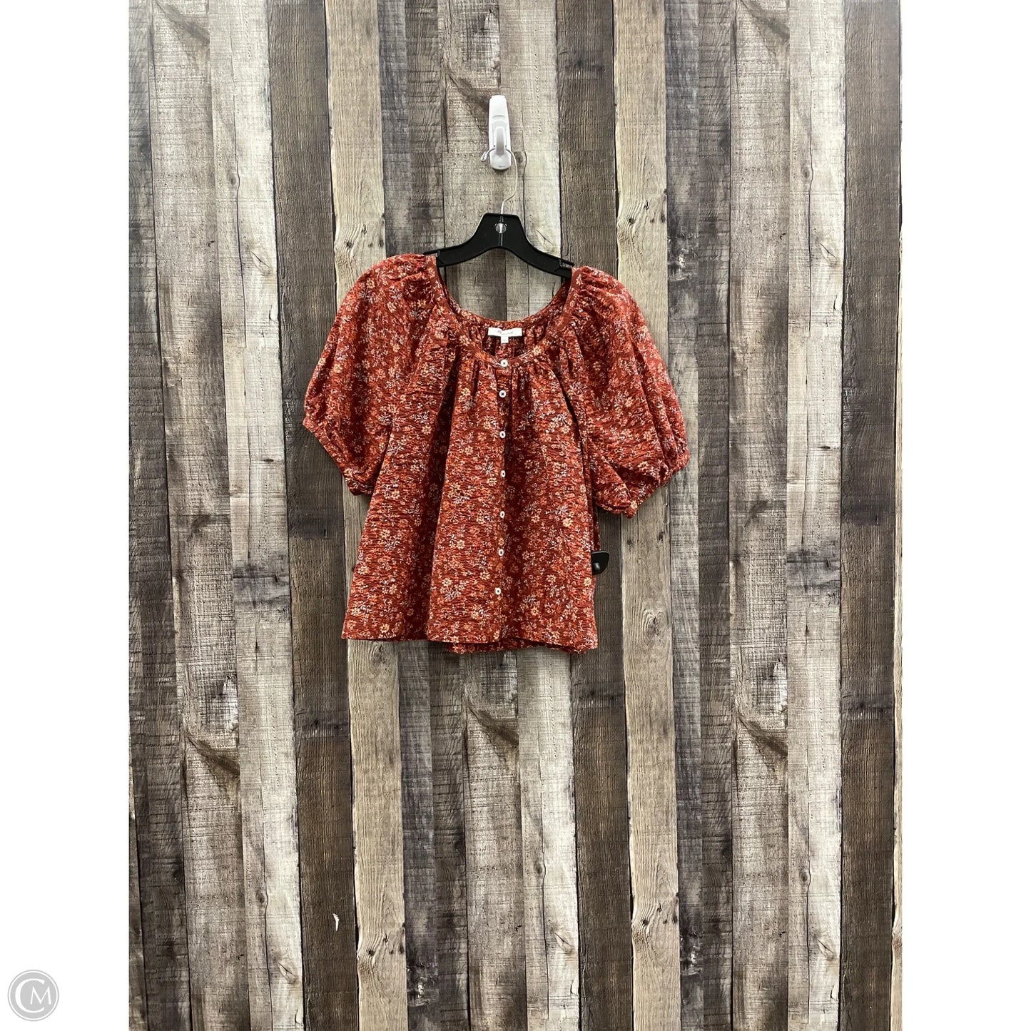Top Short Sleeve By Madewell In Orange, Size: M