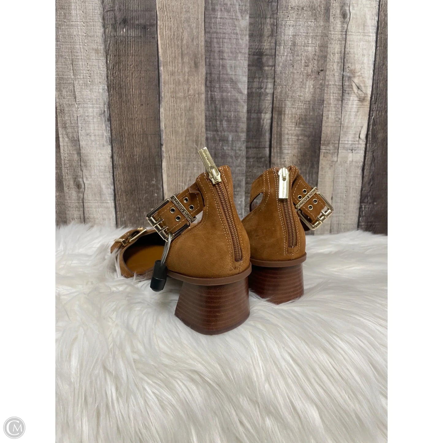 Sandals Heels Block By Vince Camuto In Brown, Size: 11