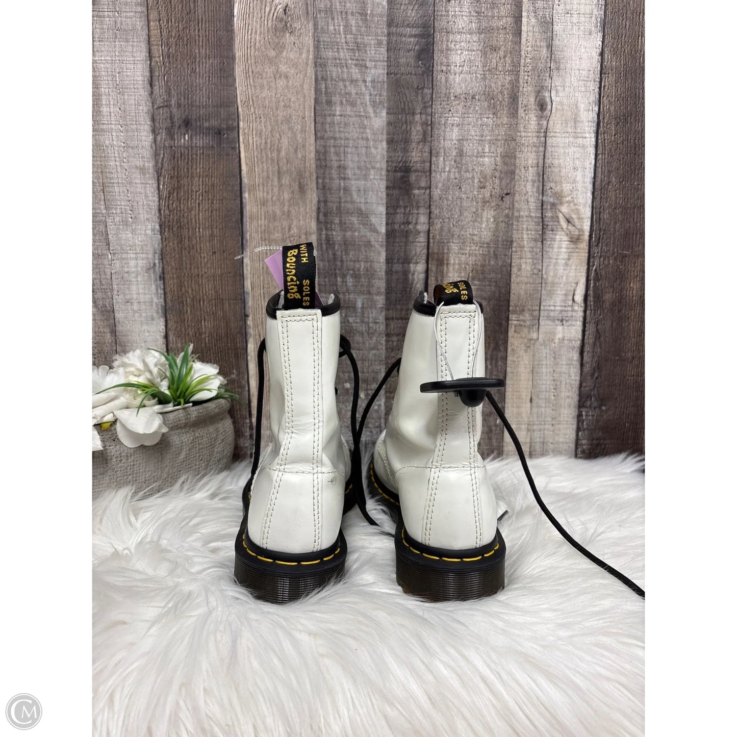 Boots Combat By Dr Martens In White, Size: 7