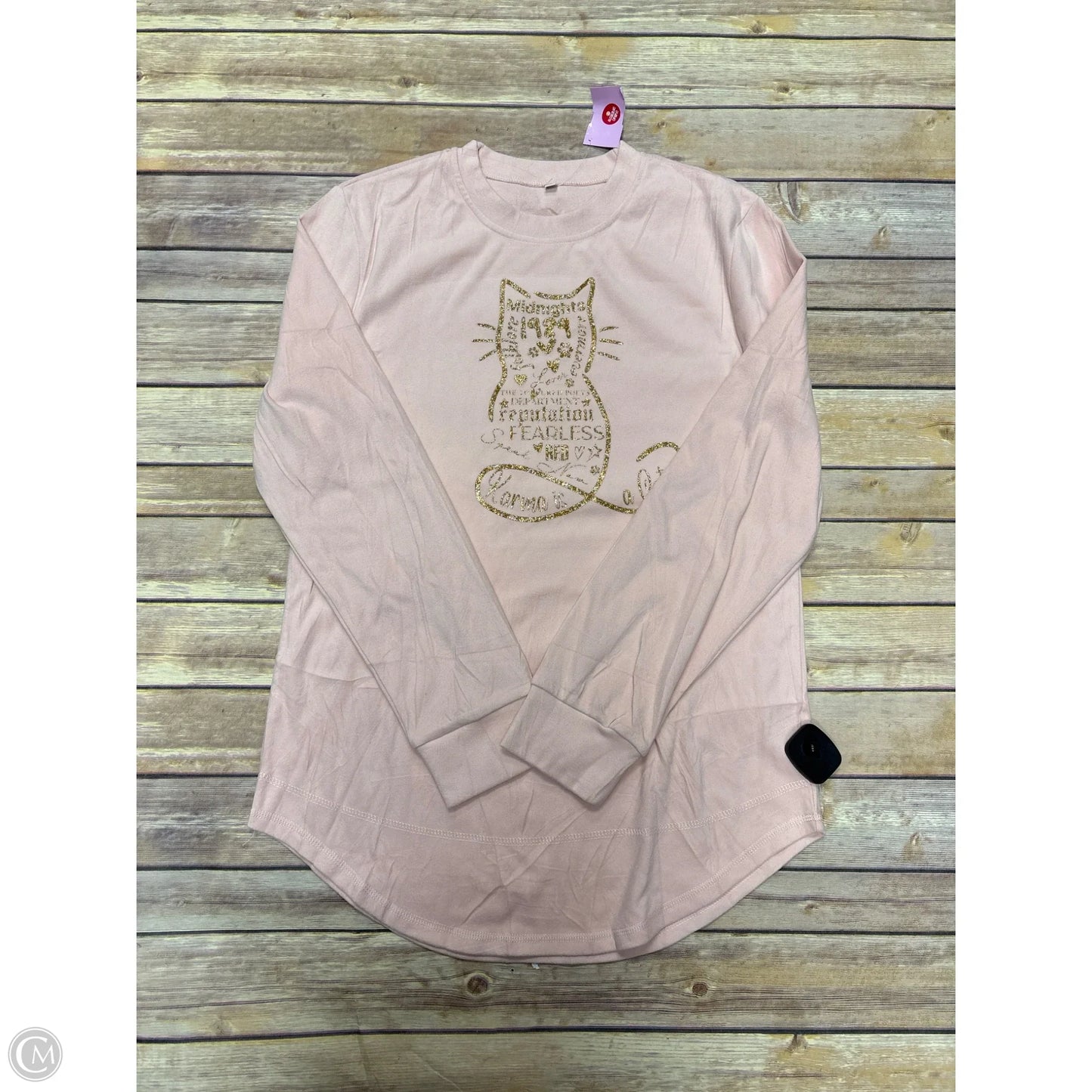 Top Long Sleeve By Cme In Pink, Size: M