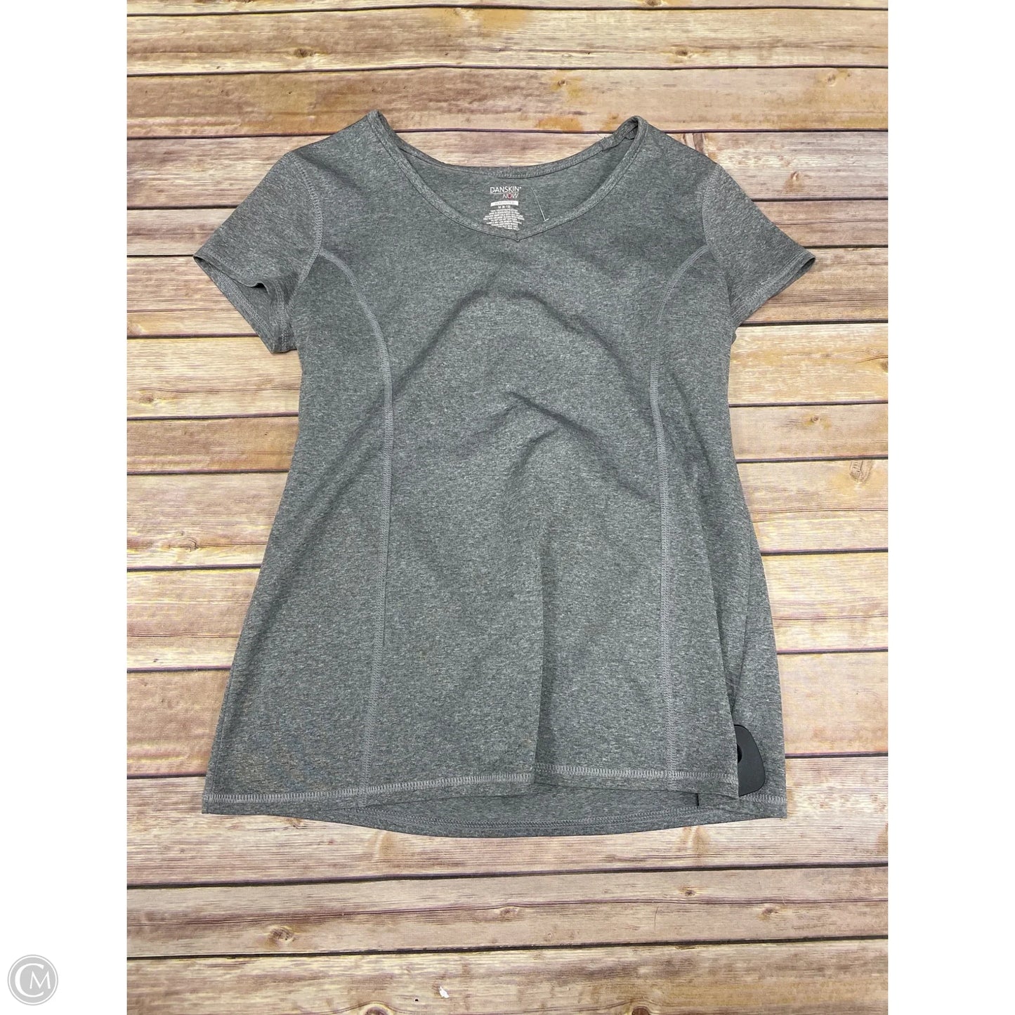 Athletic Top Short Sleeve By Danskin In Grey, Size: M
