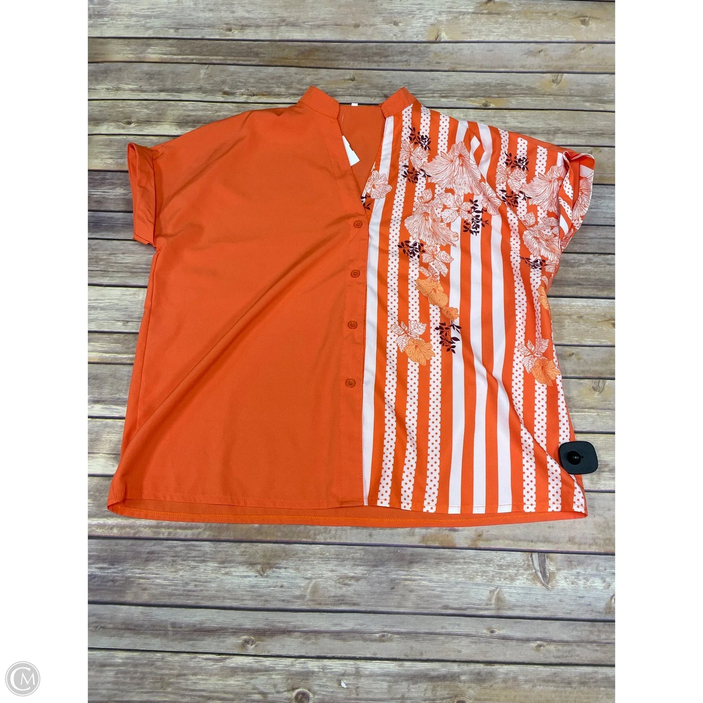 Top Short Sleeve By Cmf In Orange, Size: Xxl