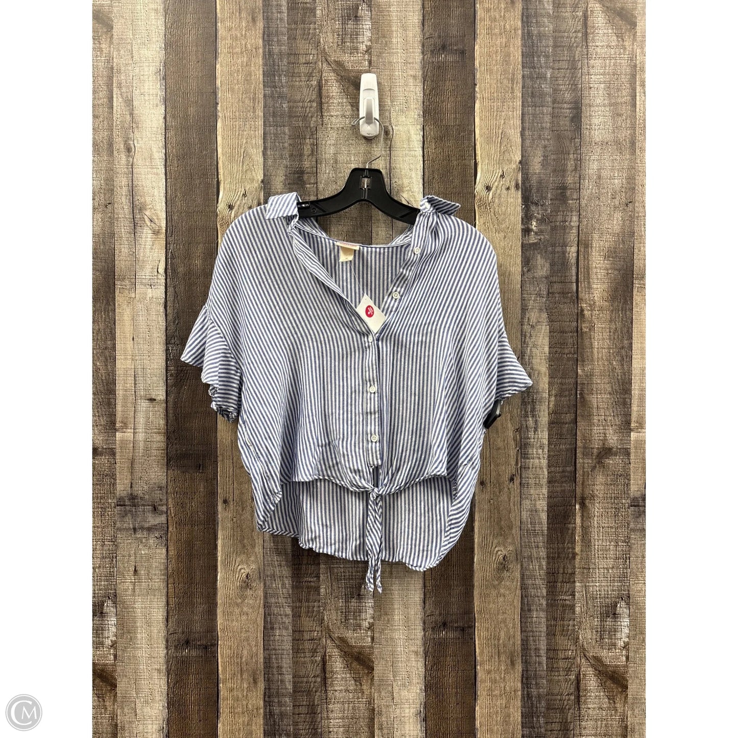 Top Short Sleeve By Mossimo In Blue & White, Size: M
