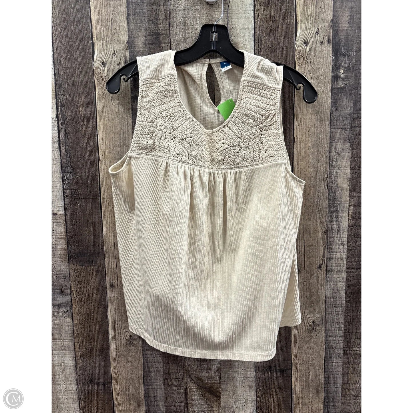 Top Sleeveless By Old Navy In Tan, Size: Xl