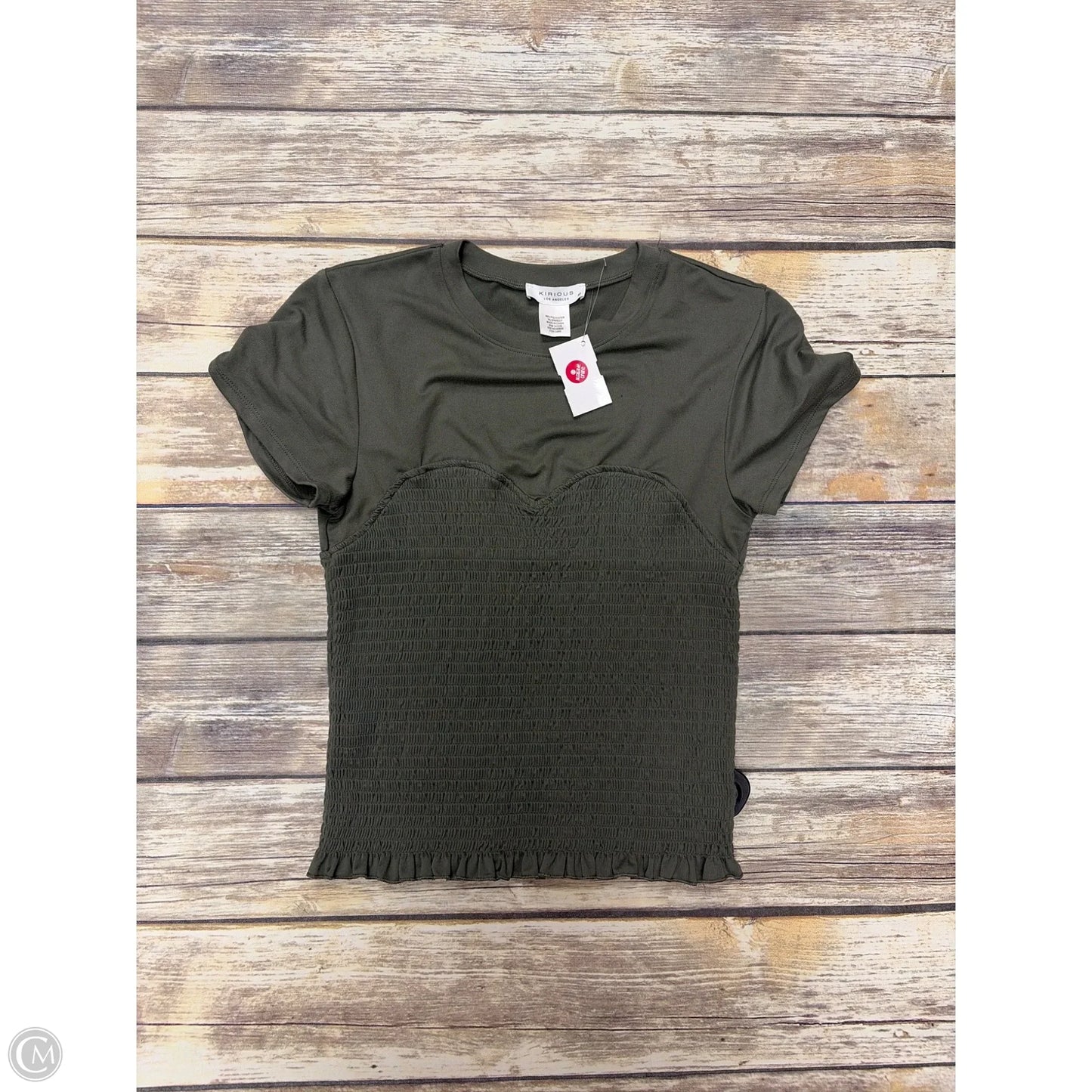 Top Short Sleeve By Kirious In Green, Size: M