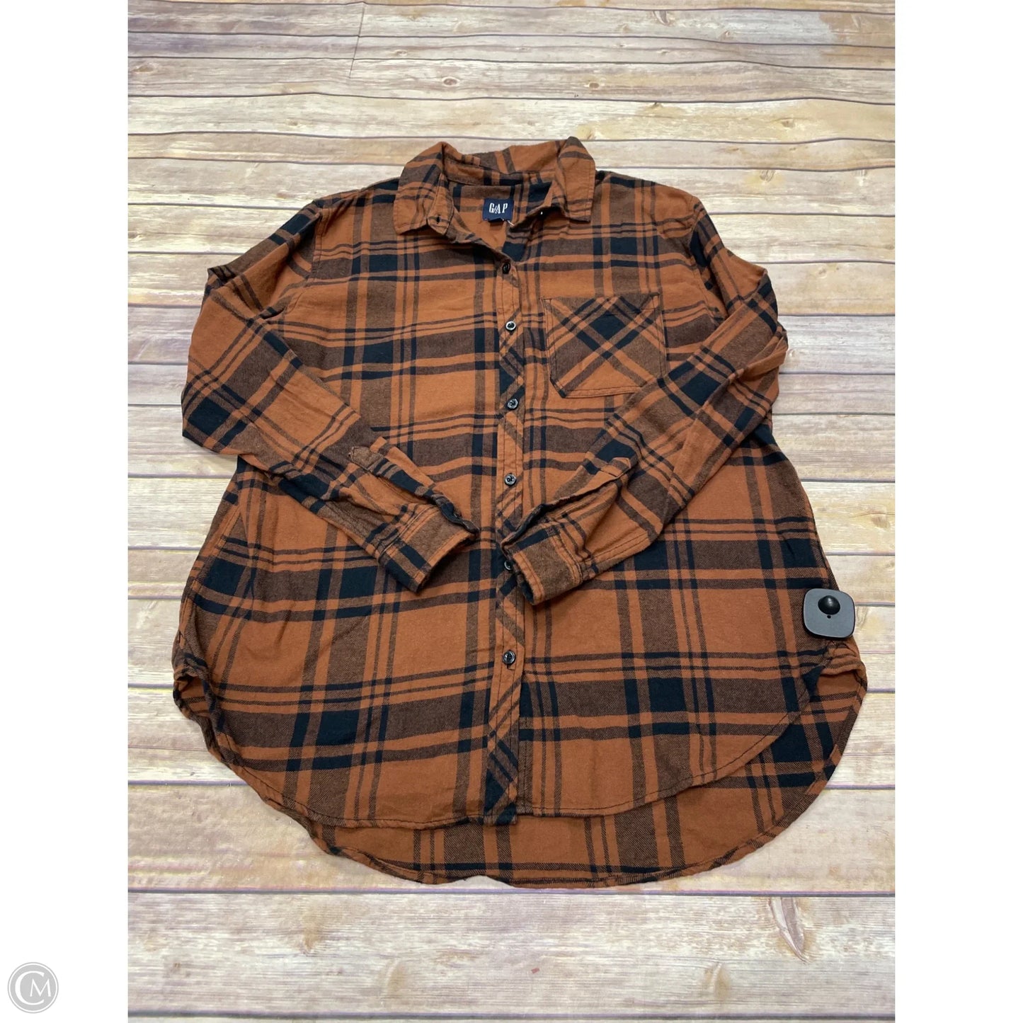 Top Long Sleeve By Gap In Brown, Size: L
