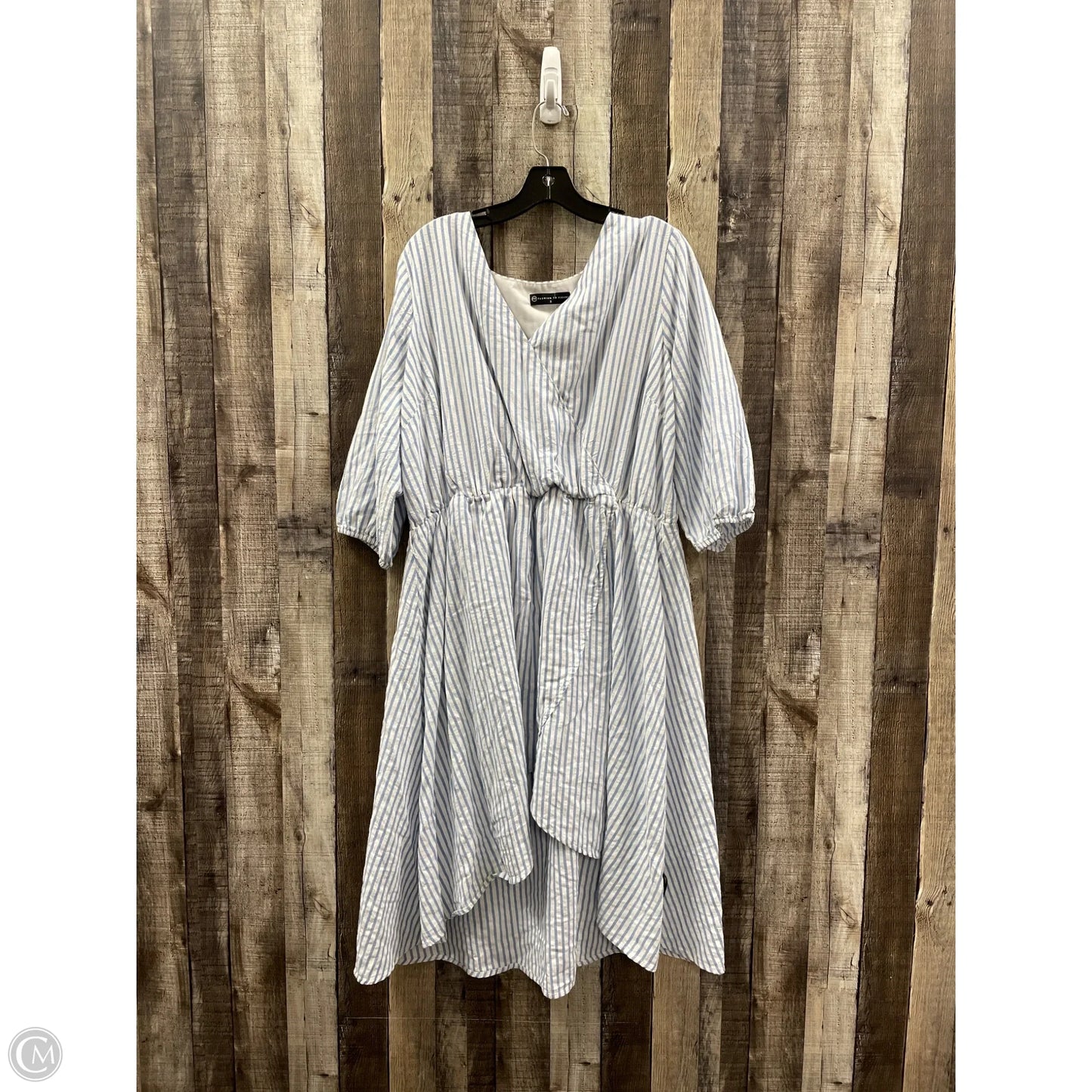 Dress Casual Midi By Fashion To Figure In Striped Pattern, Size: 2x