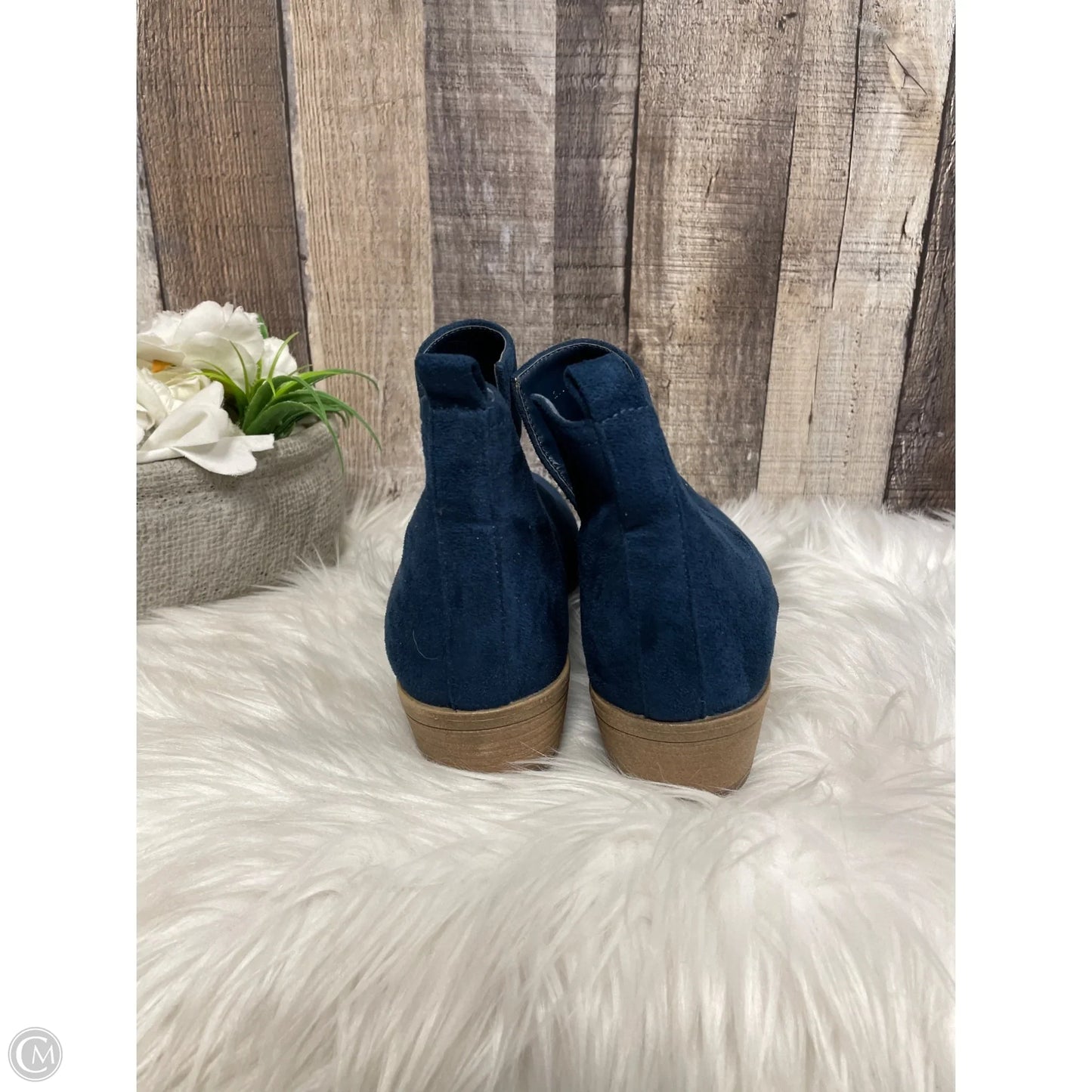 Boots Ankle Flats By Cme In Blue, Size: 7.5