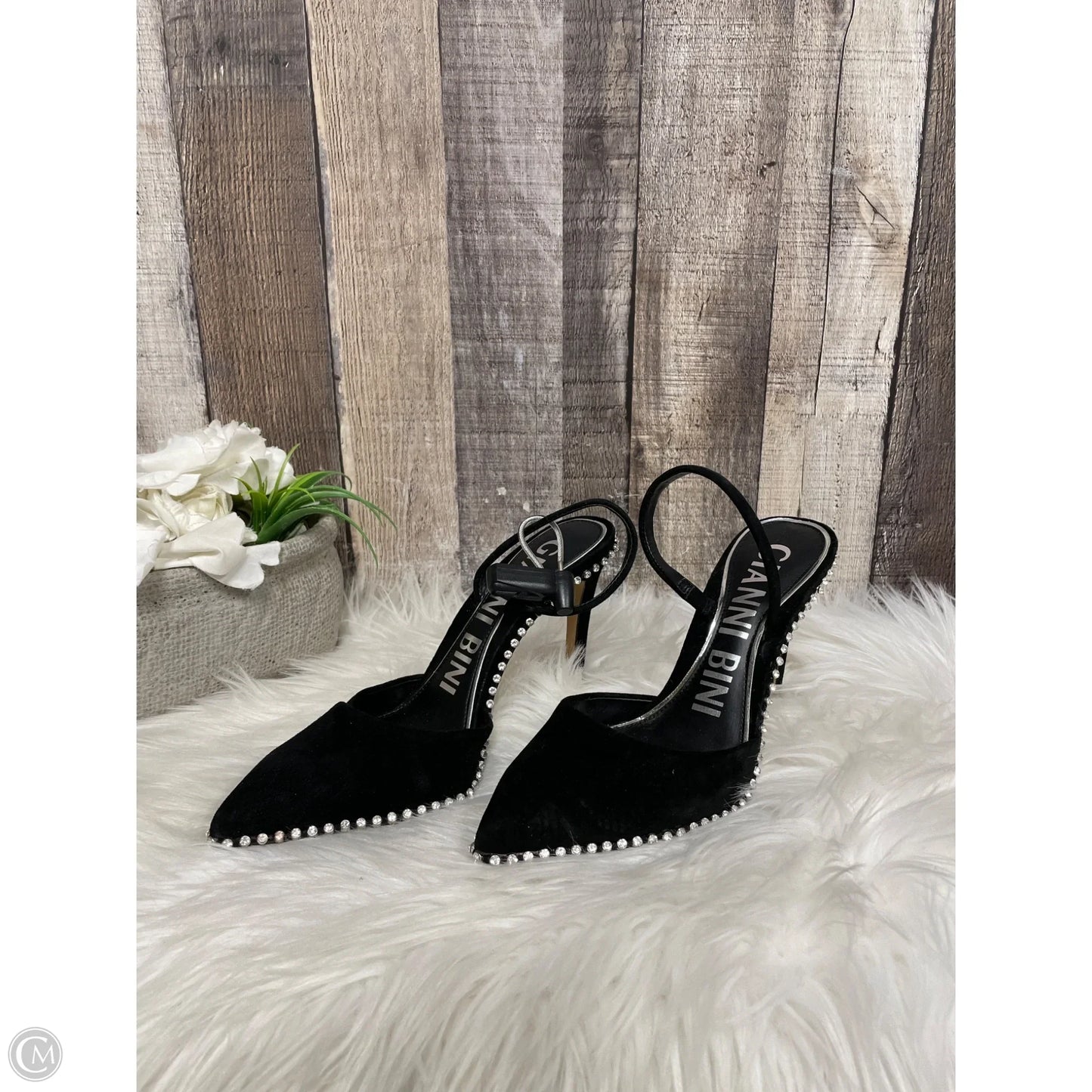 Shoes Heels Stiletto By Giani Bernini In Black & Silver, Size: 7