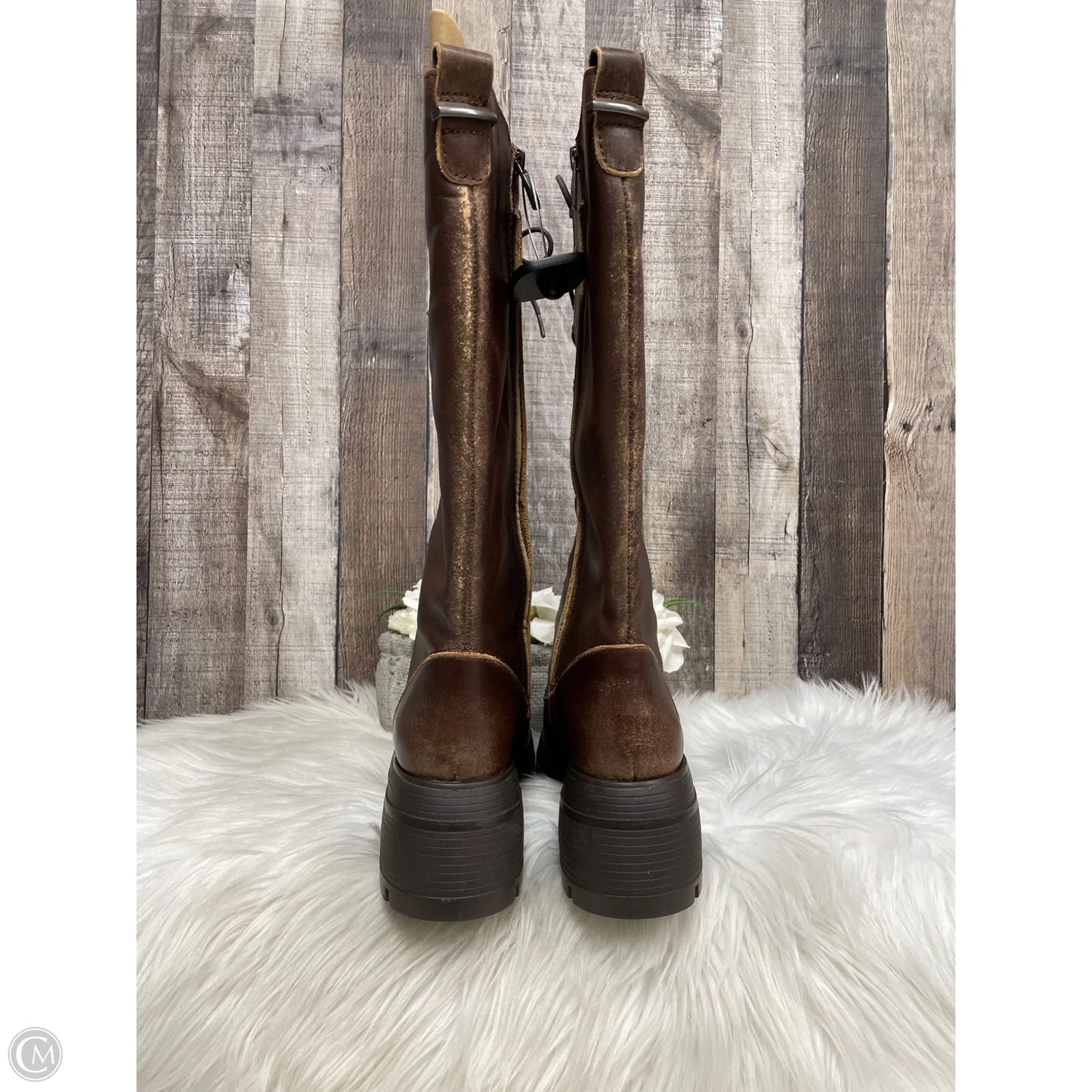 Boots Knee Heels By Franco Sarto In Brown, Size: 9