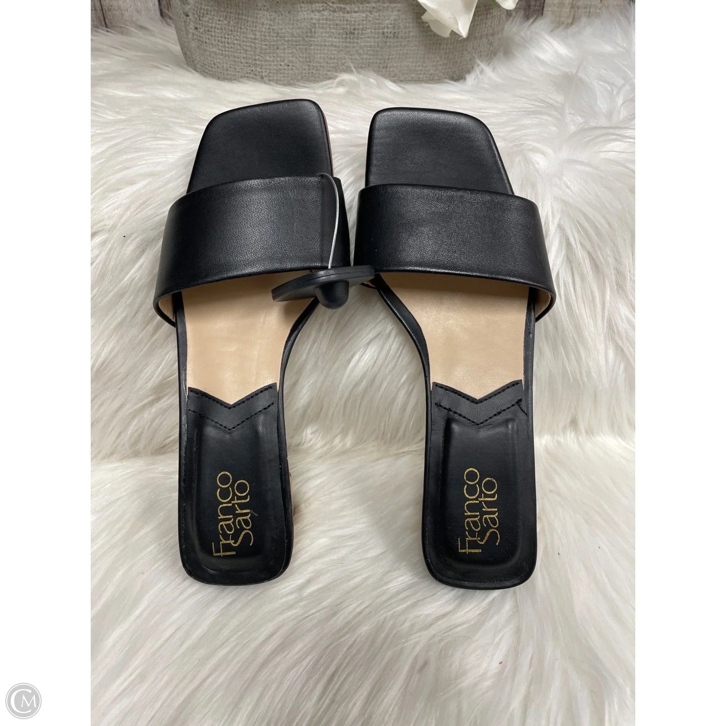 Sandals Heels Block By Franco Sarto In Black, Size: 7.5