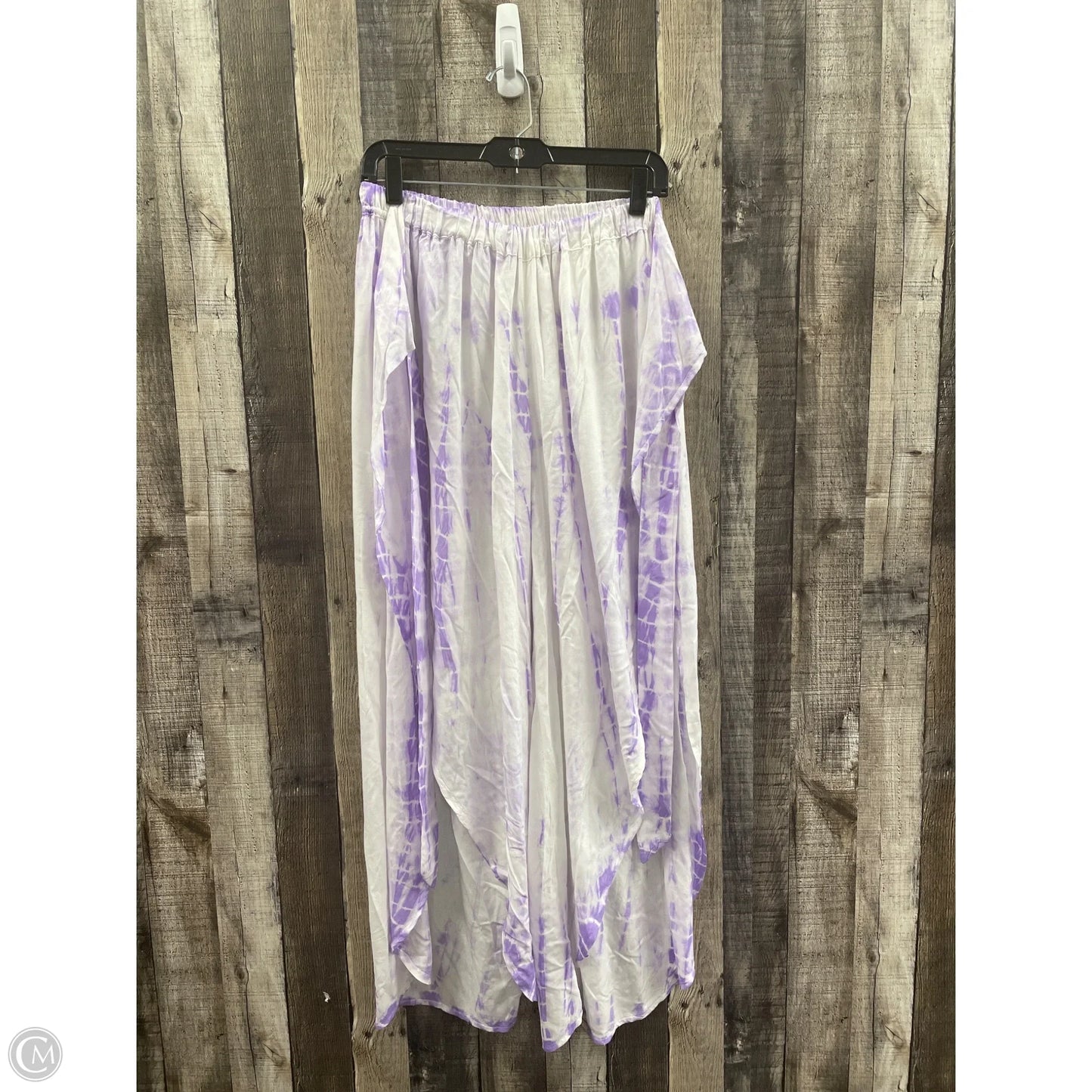 Pants Wide Leg By Cme In Purple & White, Size: L