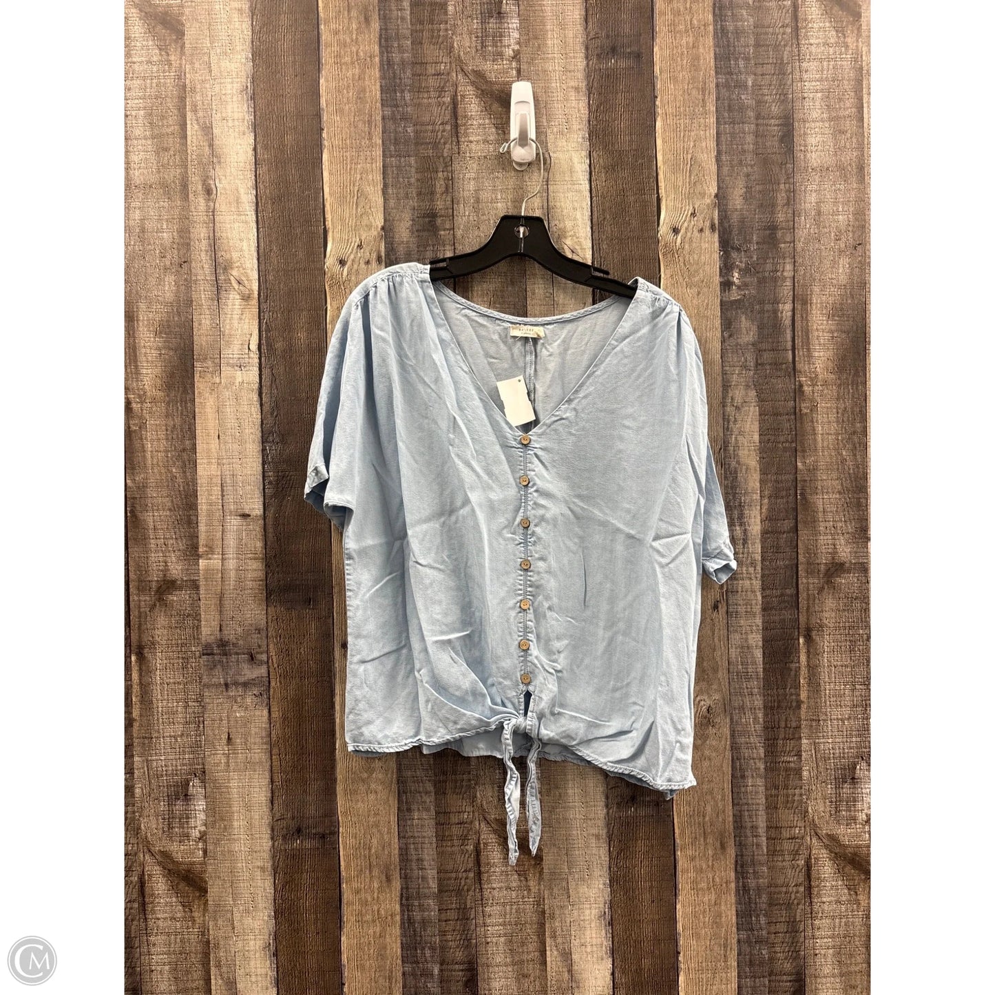 Top Short Sleeve By Harper In Blue, Size: Xl