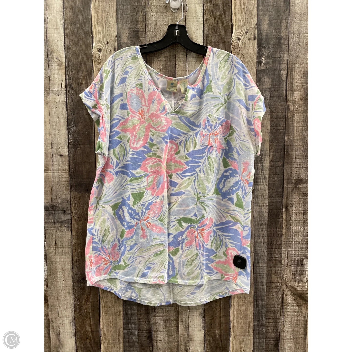 Top Short Sleeve By Cme In Multi-colored, Size: 2x