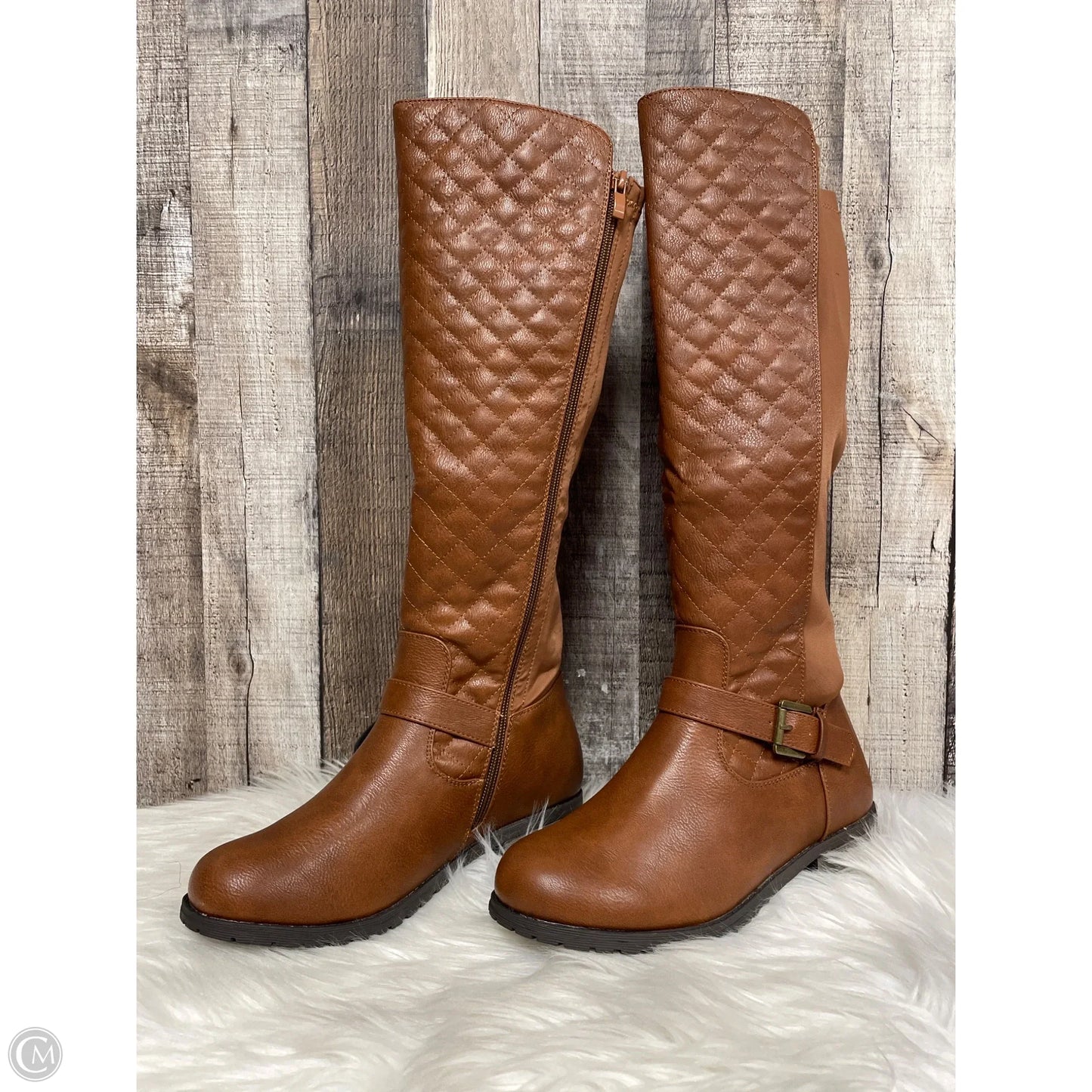 Boots Knee Flats By Forever In Brown, Size: 7