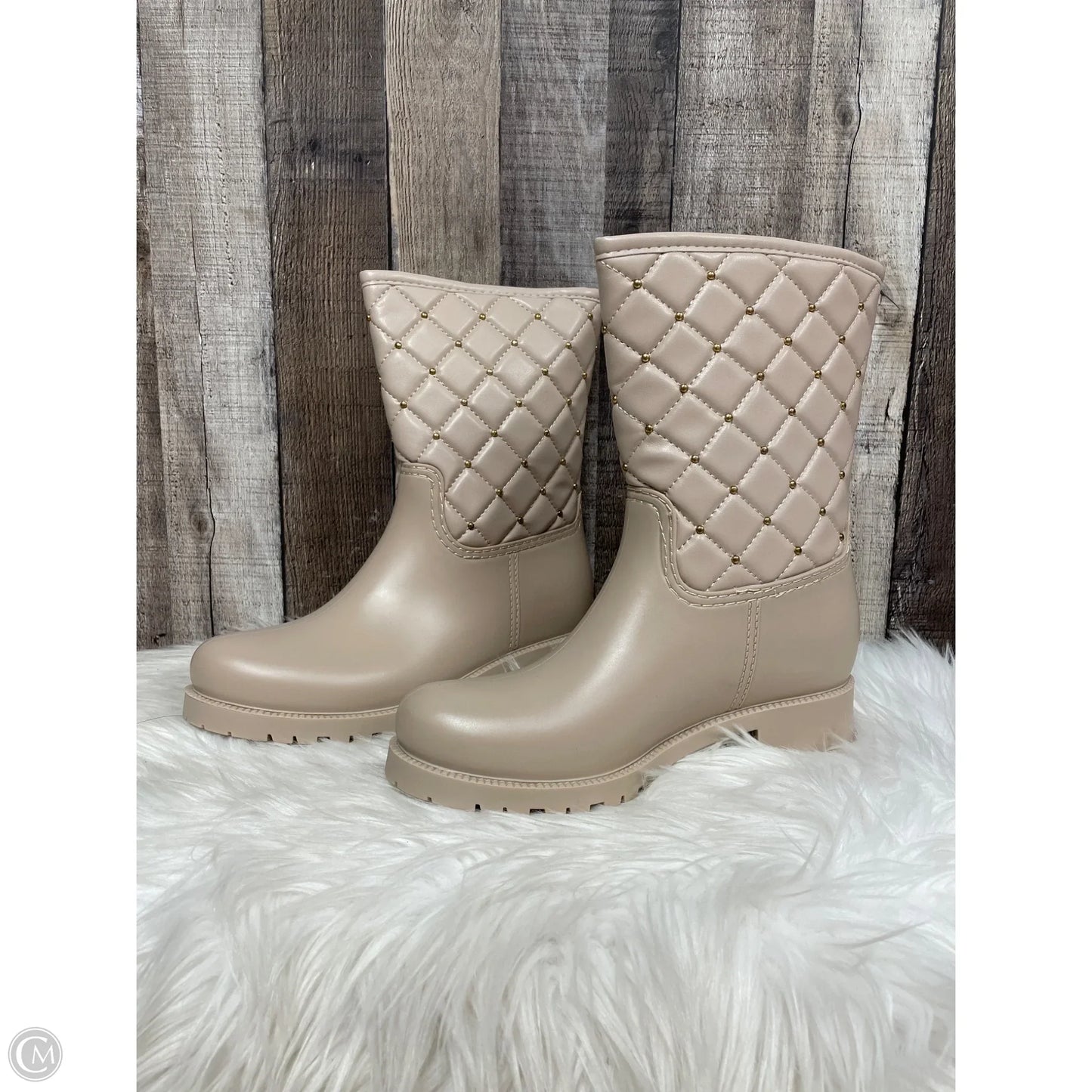 Boots Mid-calf Flats By Top Moda In Tan, Size: 8