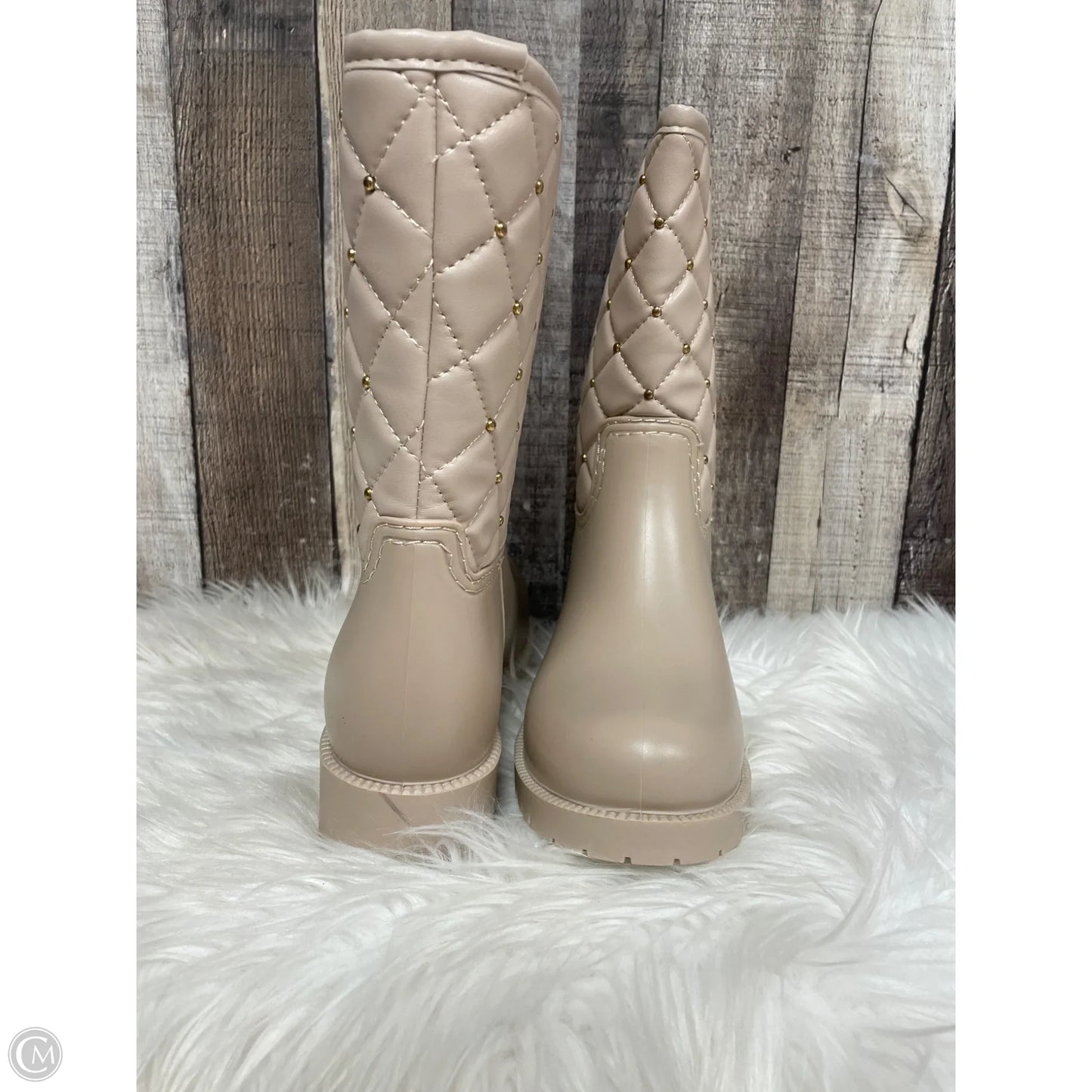 Boots Mid-calf Flats By Top Moda In Tan, Size: 8
