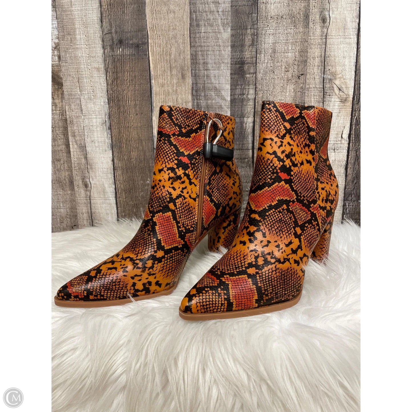 Boots Ankle Heels By Cme In Snakeskin Print, Size: 11