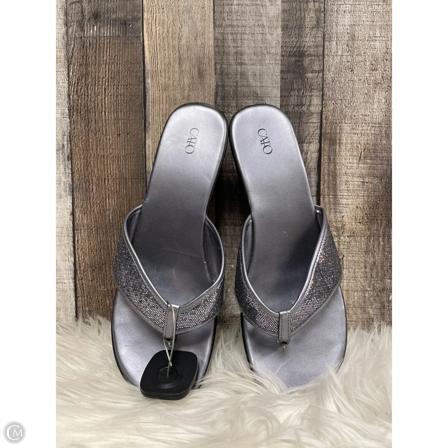 Sandals Heels Wedge By Cato In Blue, Size: 10