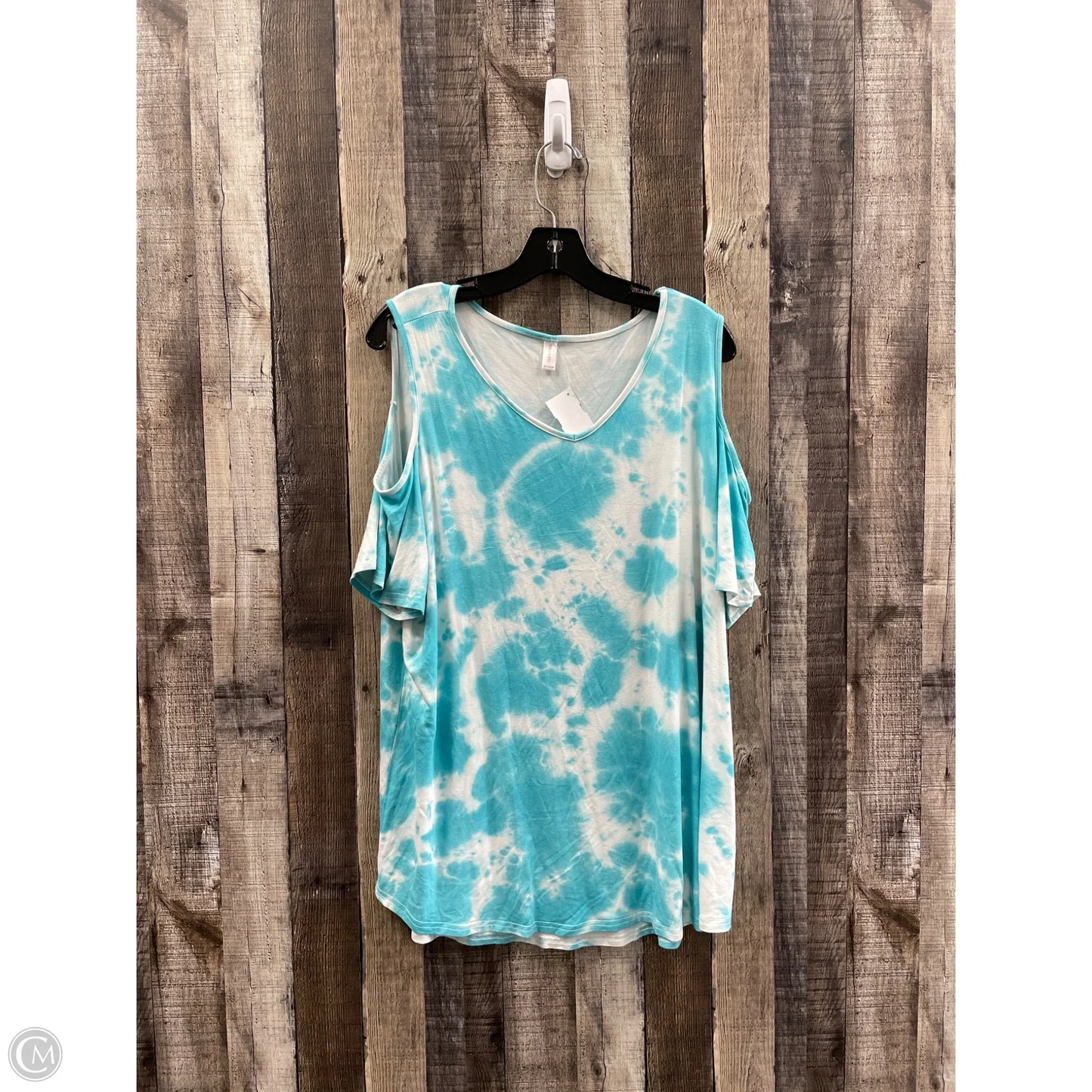 Top Short Sleeve By Cme In Tie Dye Print, Size: 3x