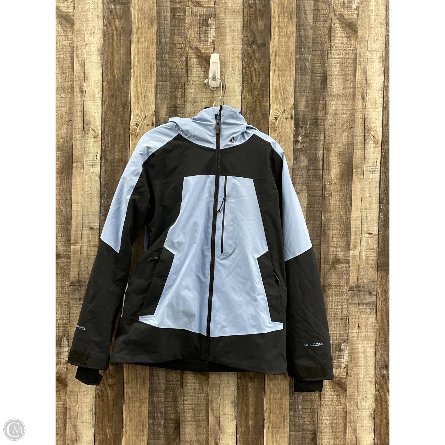 Coat Raincoat By Volcom In Black & Blue, Size: S