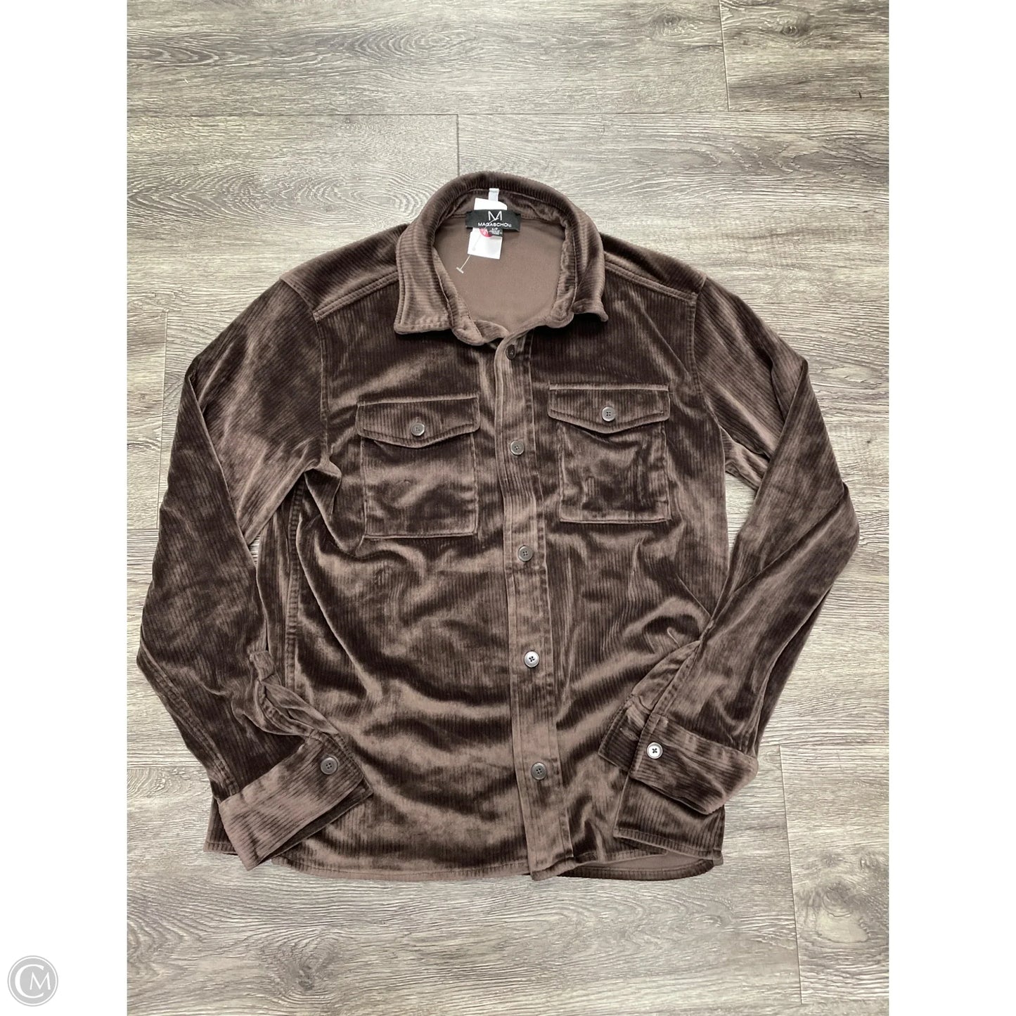 Top Long Sleeve By Magaschoni In Brown, Size: S
