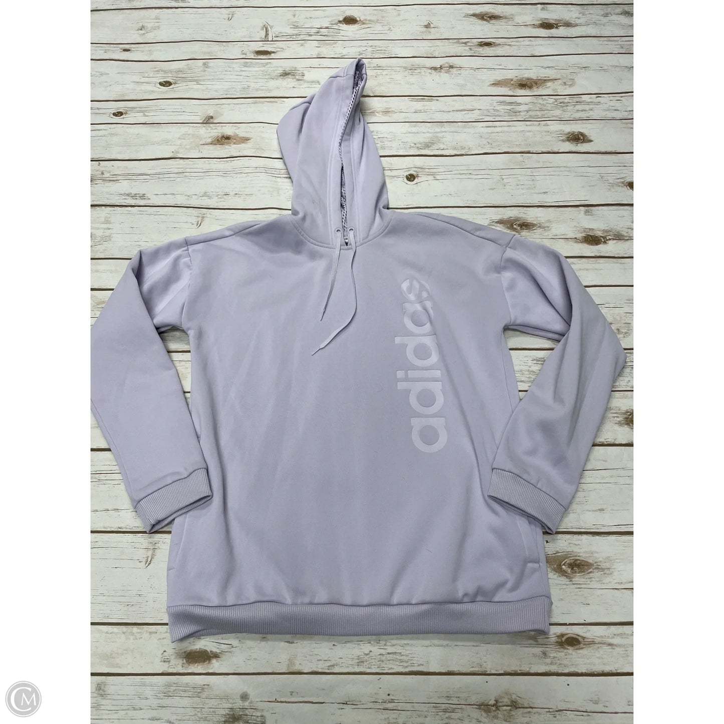 Athletic Top Long Sleeve Hoodie By Adidas In Purple, Size: S