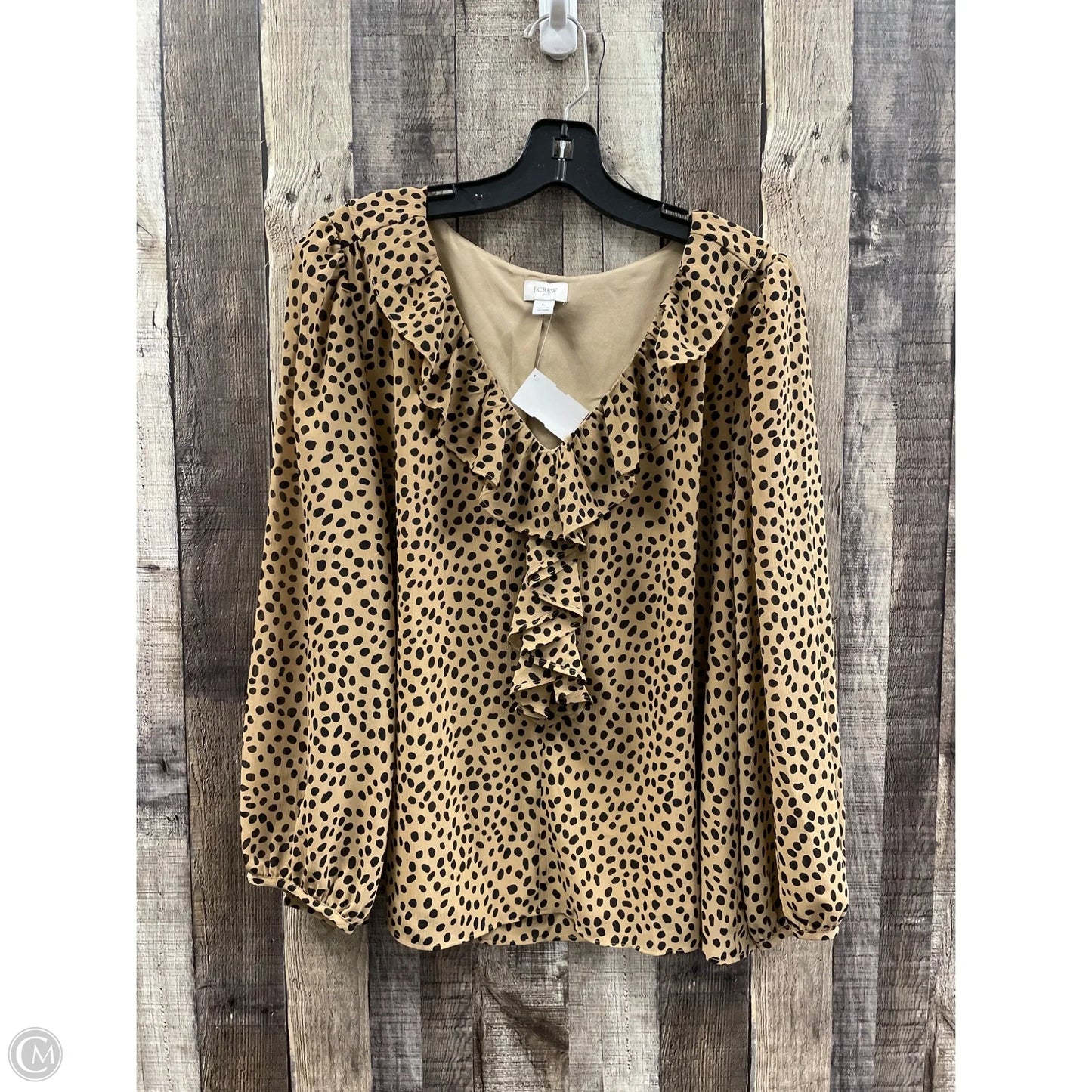 Top Long Sleeve By J. Crew In Animal Print, Size: L