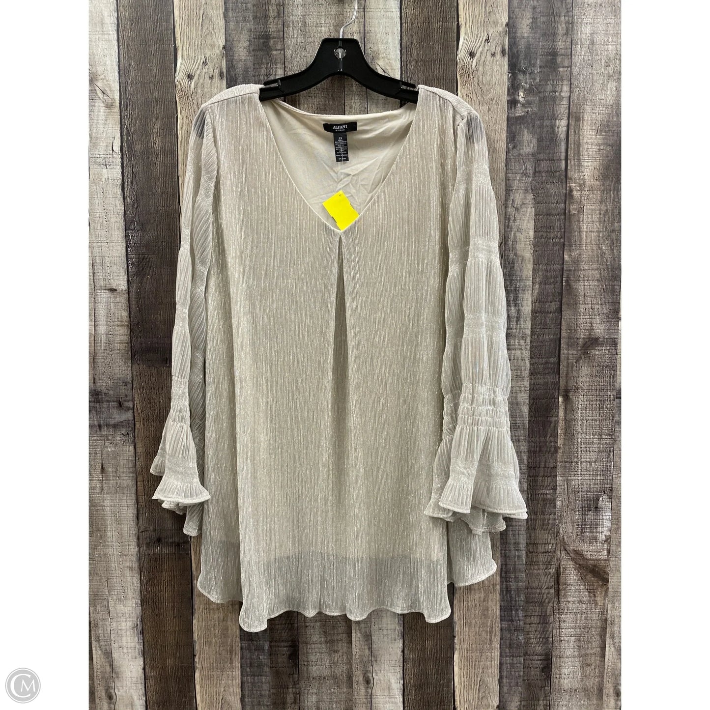 Top Long Sleeve By Alfani In Gold, Size: 2x