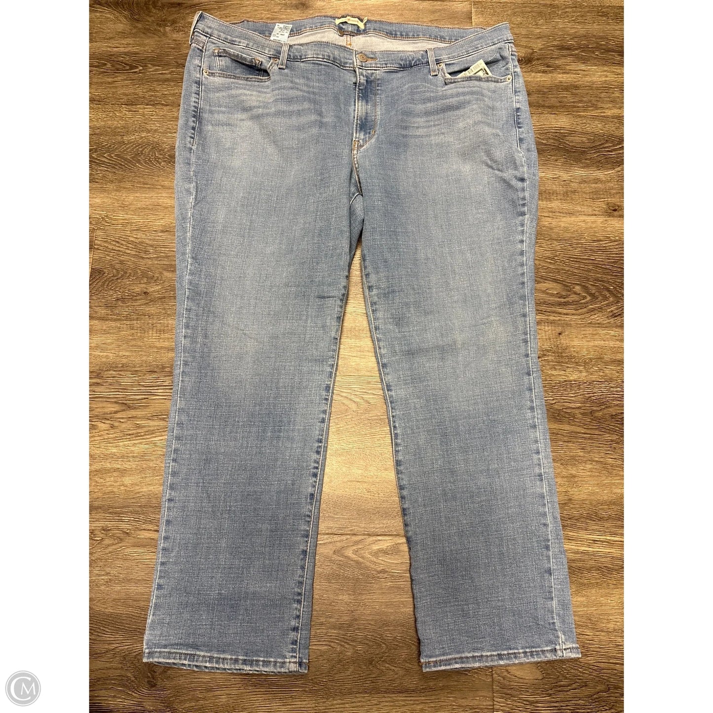 Jeans Straight By Levis In Blue Denim, Size: 24