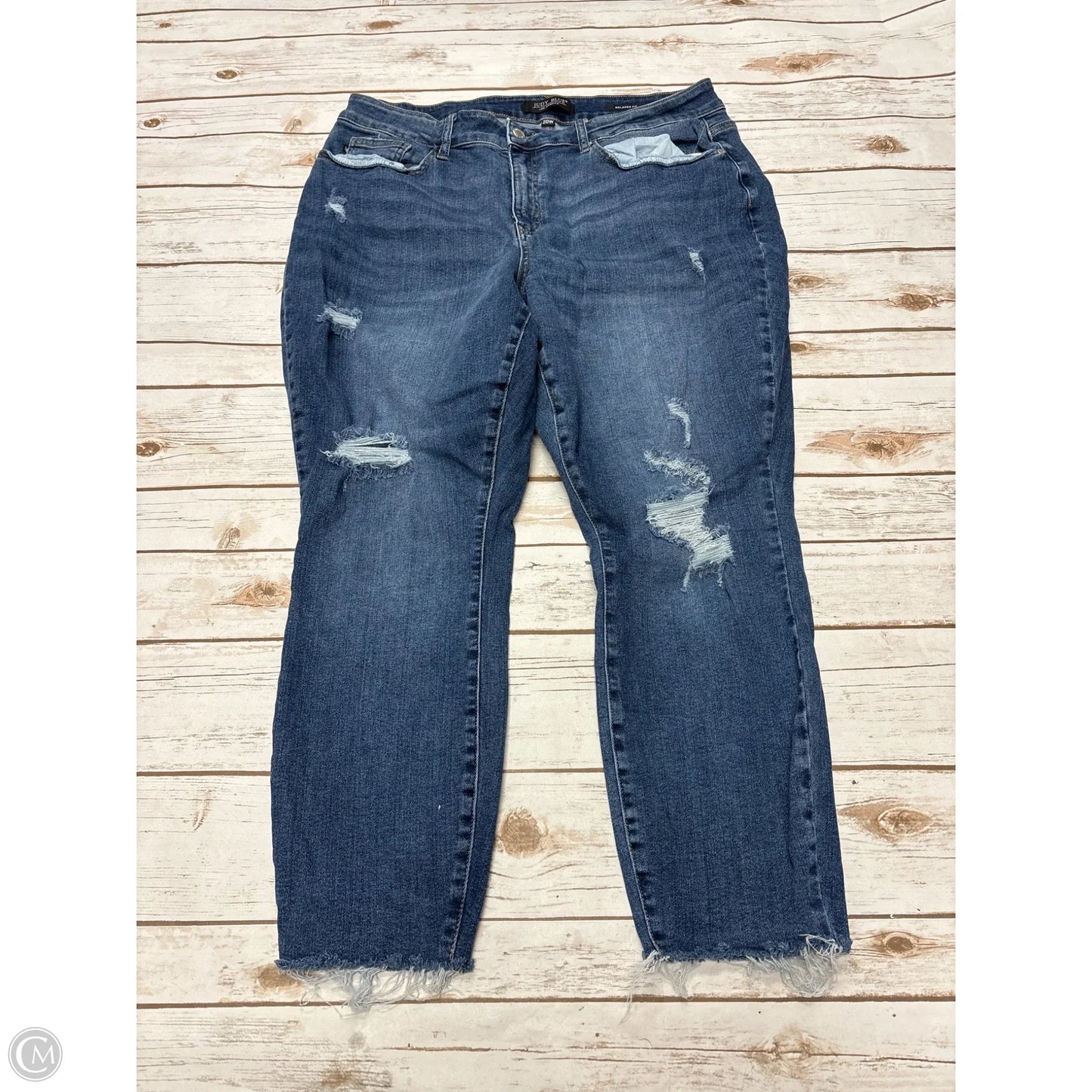 Jeans Straight By Judy Blue In Blue Denim, Size: 20