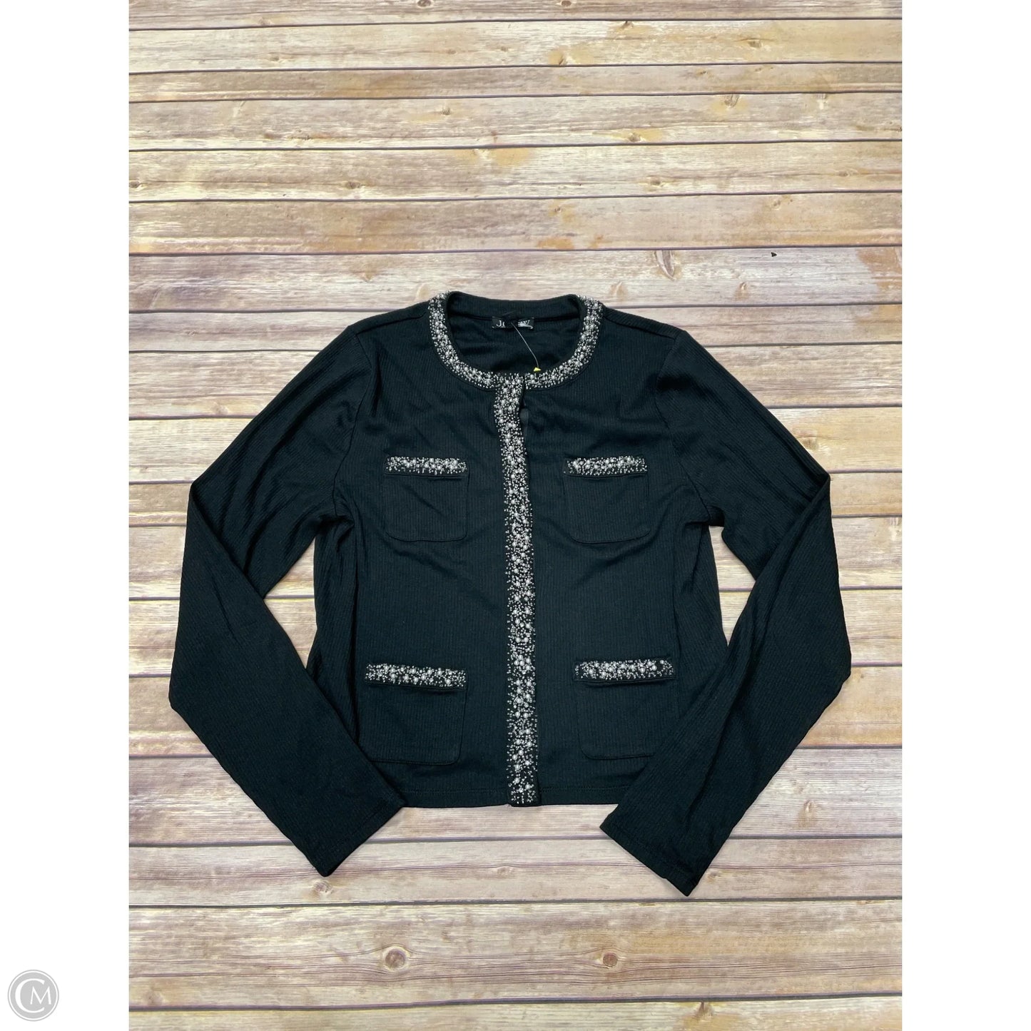 Cardigan By J. Crew In Black & Silver, Size: L