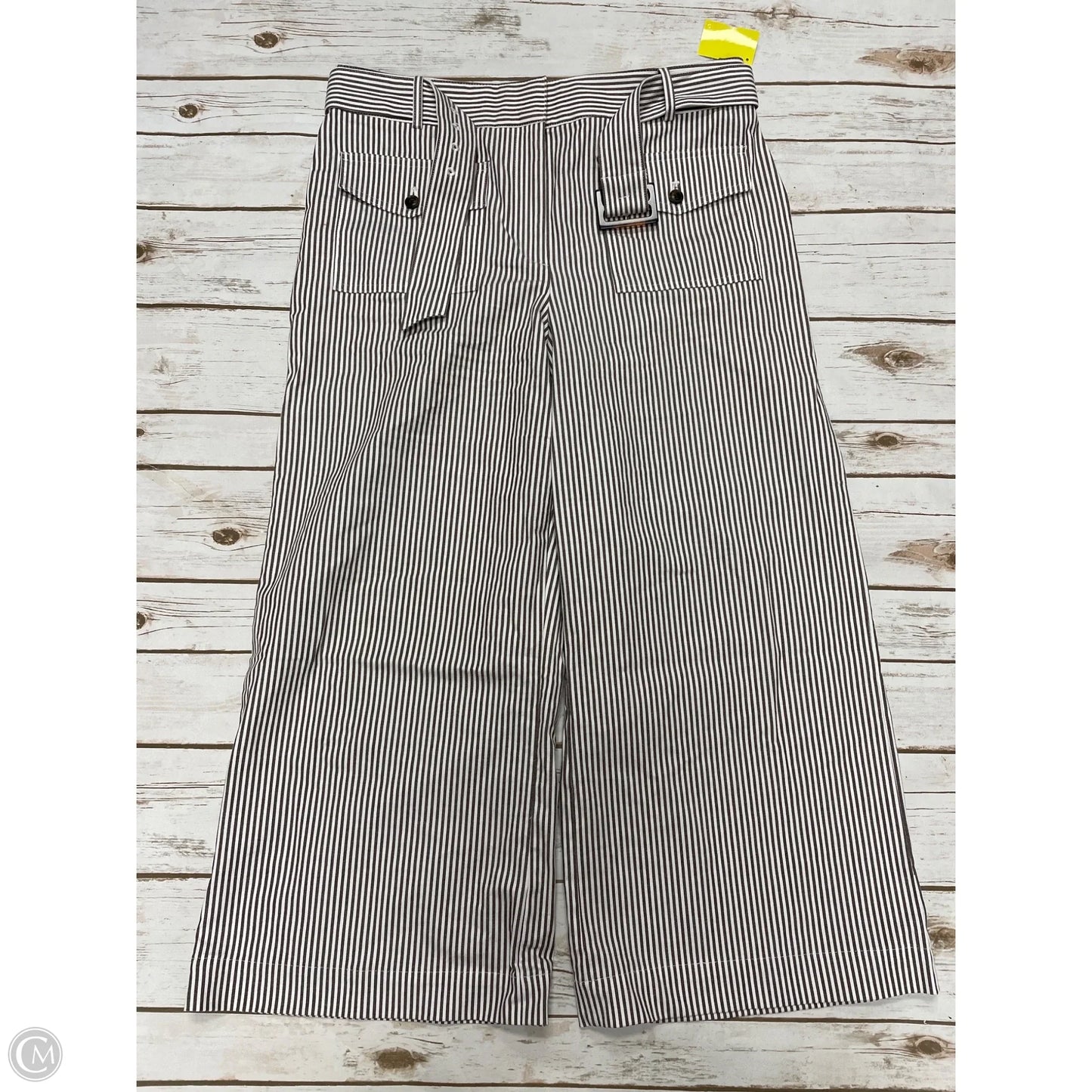 Pants Cropped By Loft In Brown & White, Size: 12