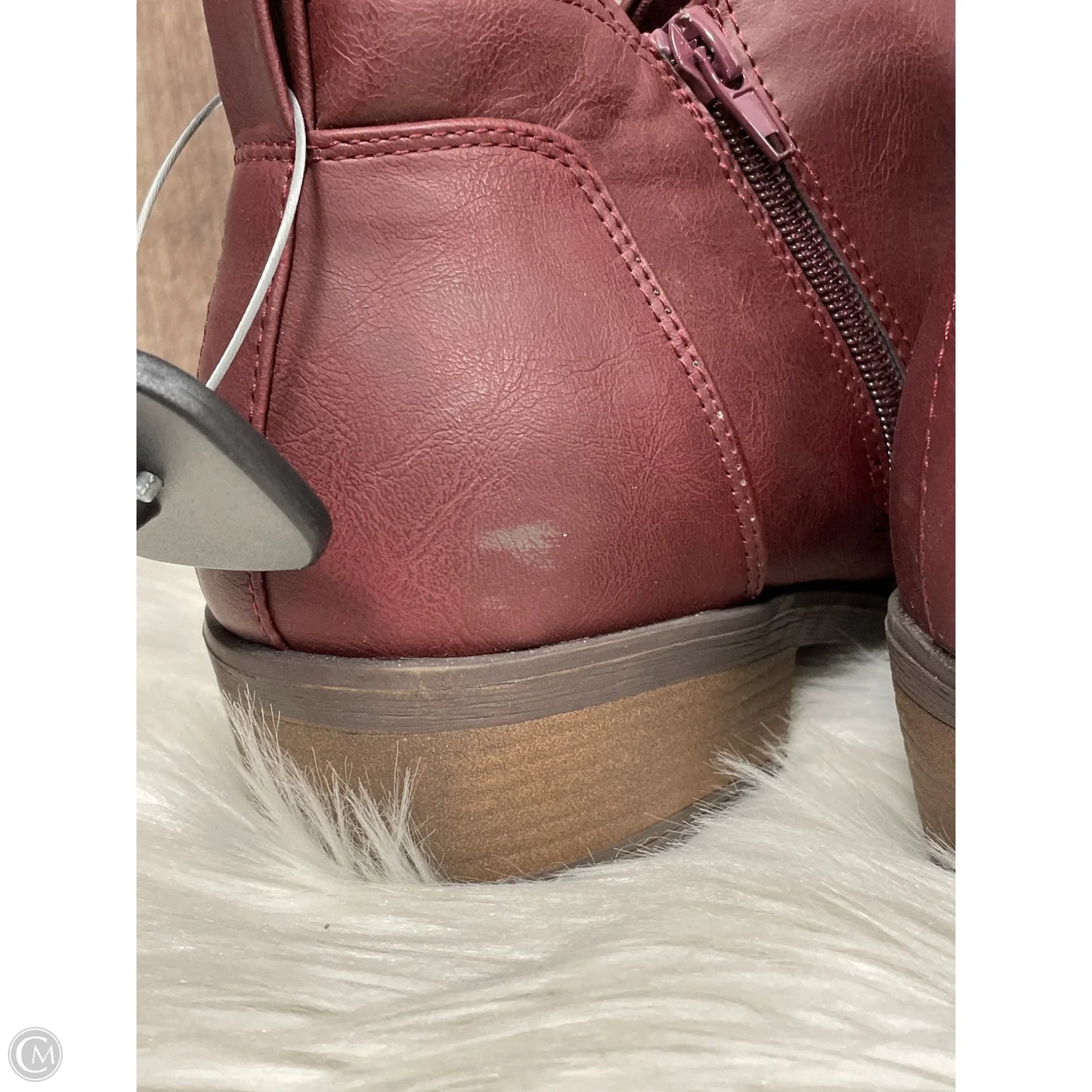 Boots Ankle Heels By Lane Bryant In Maroon, Size: 11