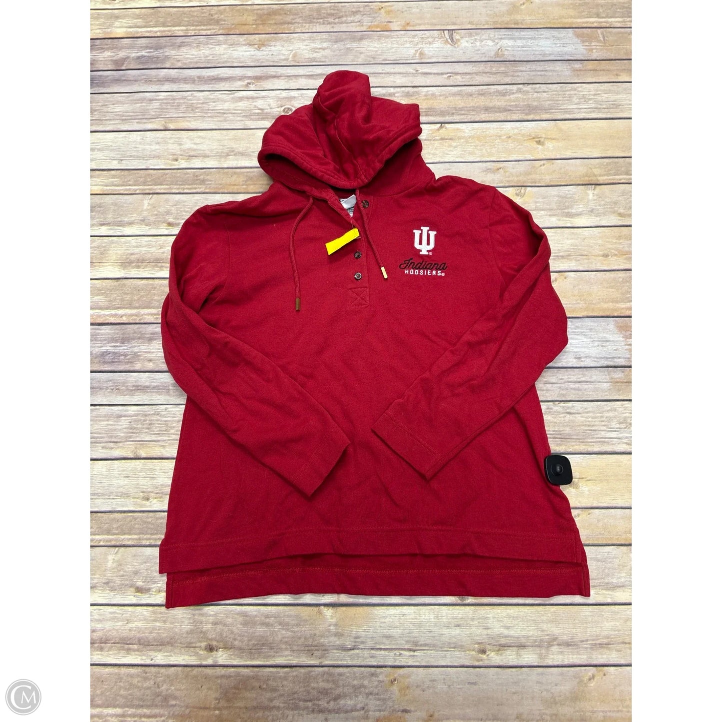 Athletic Top Long Sleeve Hoodie By Champion In Red, Size: L