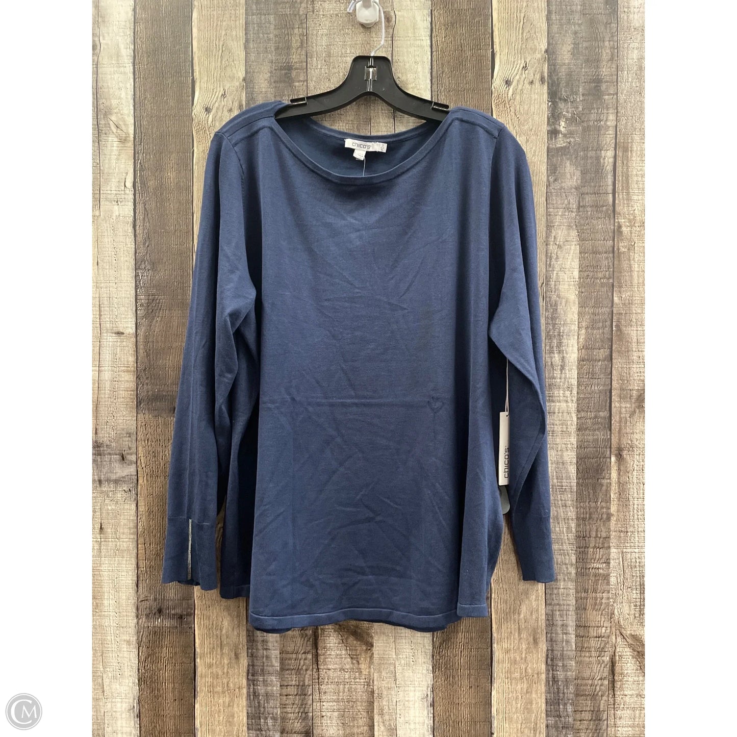 Top Long Sleeve By Chicos In Navy, Size: Xl