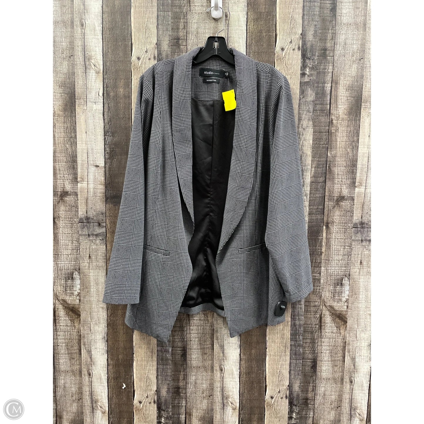 Blazer By Studio In Black & Grey, Size: 2x