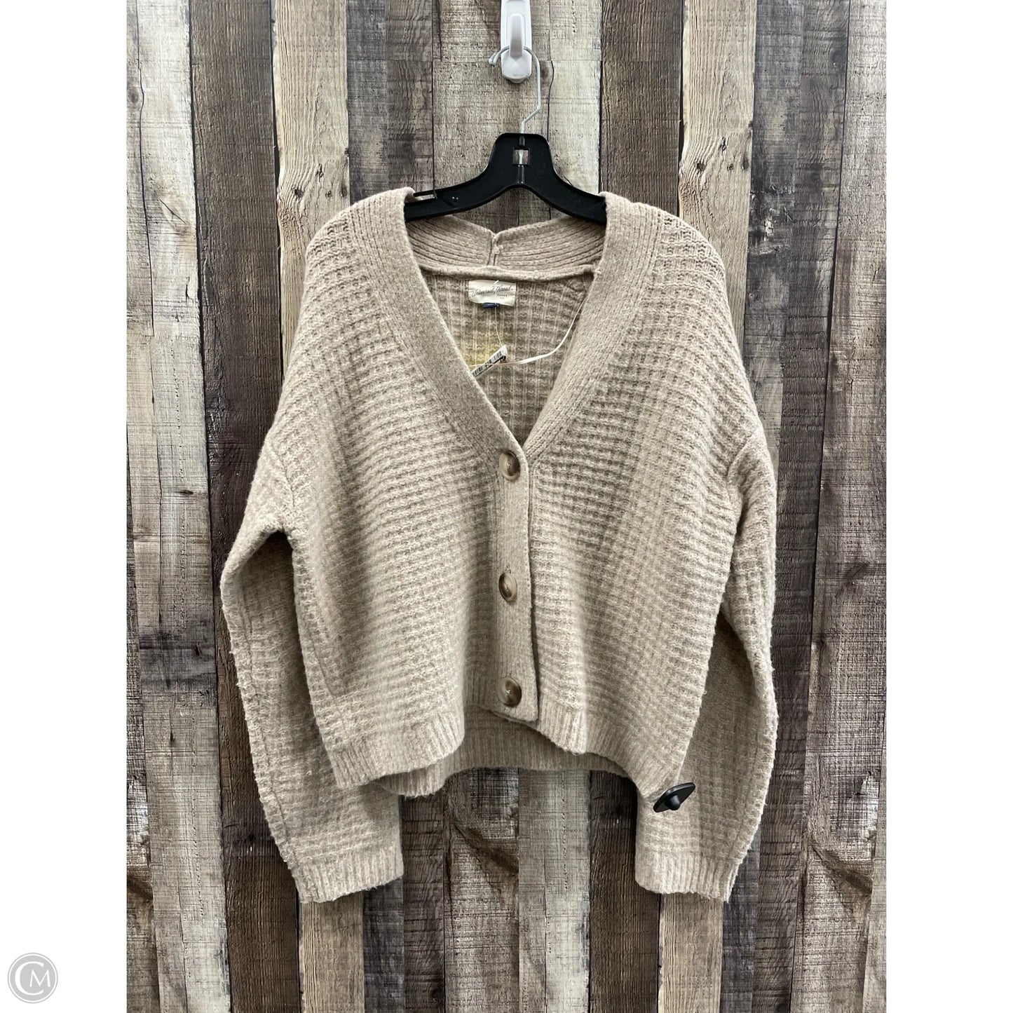 Sweater Cardigan By Universal Thread In Tan, Size: M