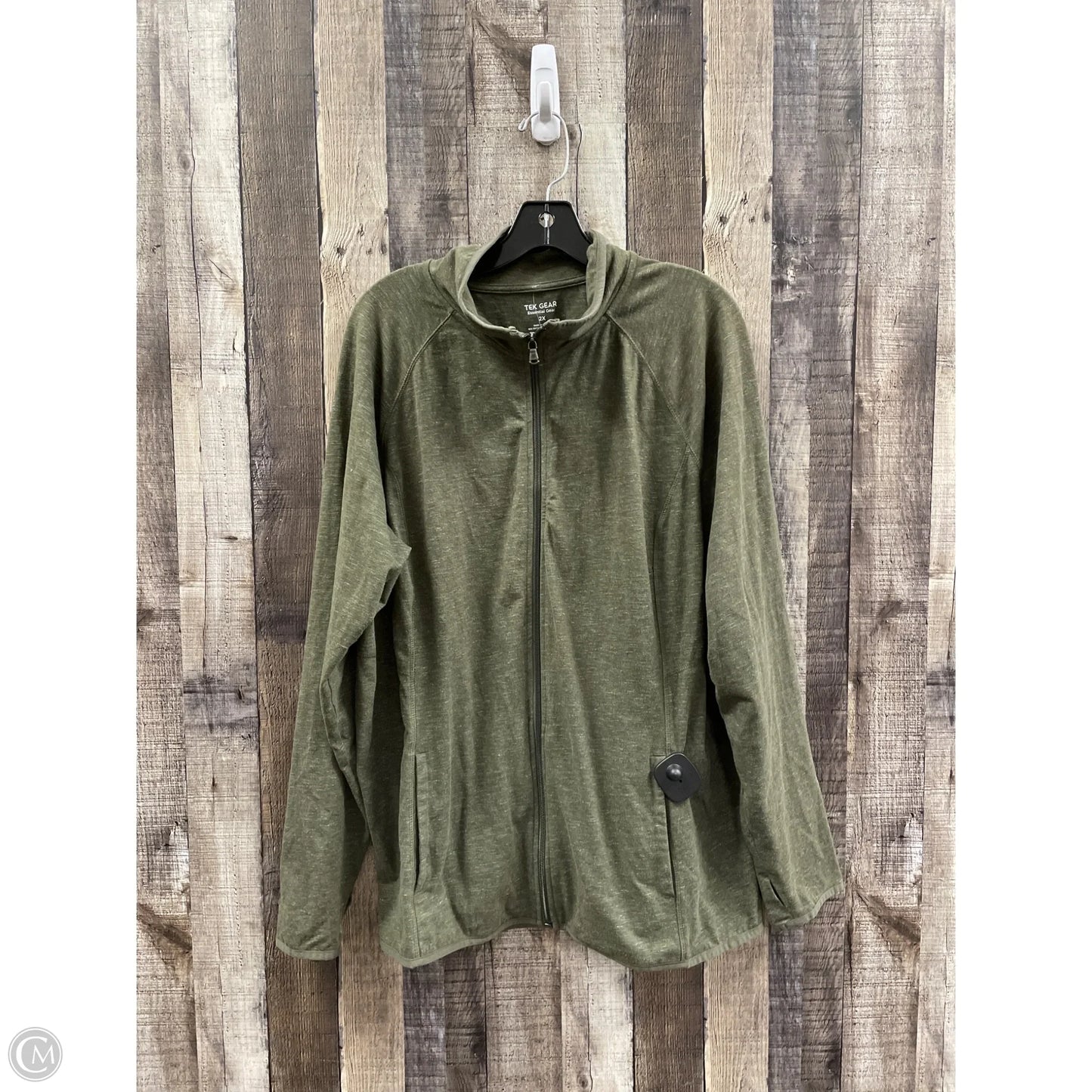 Athletic Jacket By Tek Gear In Green, Size: 2x