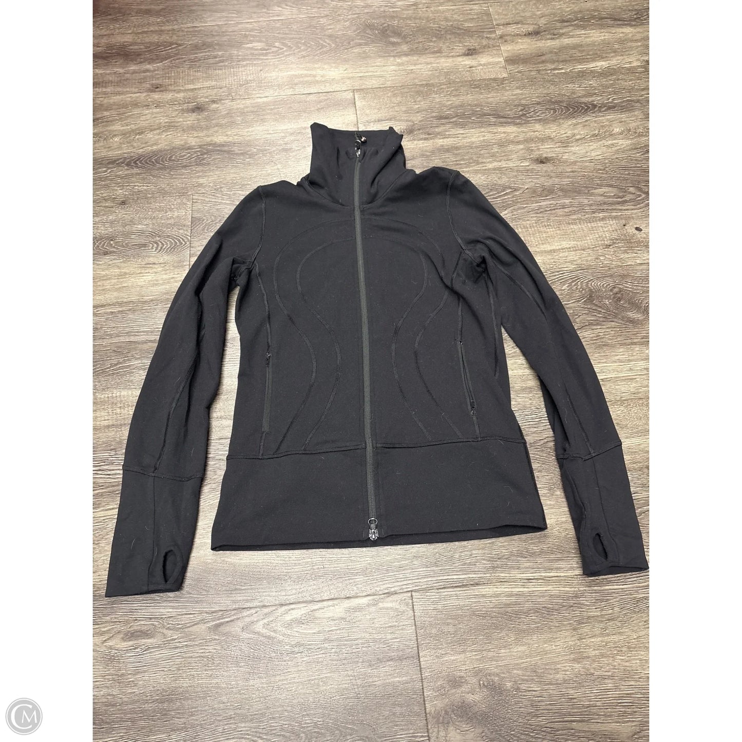 Athletic Jacket By Lululemon In Black, Size: 6